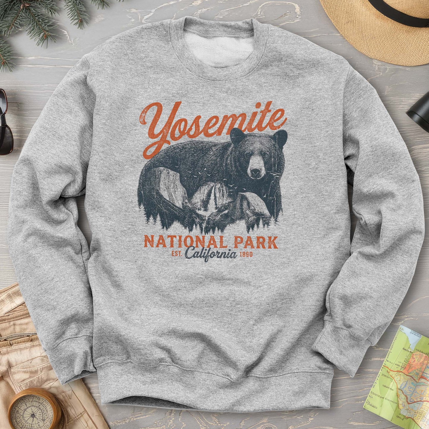 Yosemite Bear Etching Sweatshirt