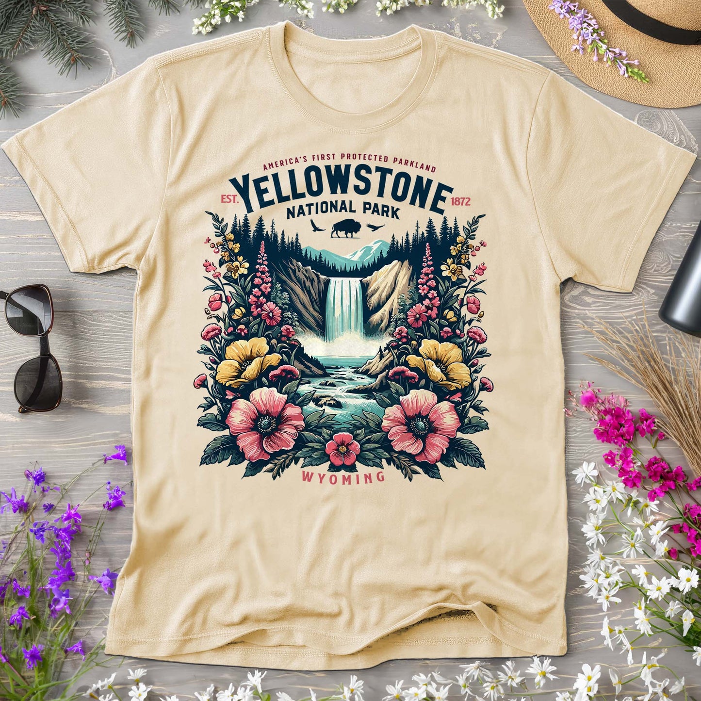 Yellowstone National Park "Wildflower" Comfort Colors T-Shirt