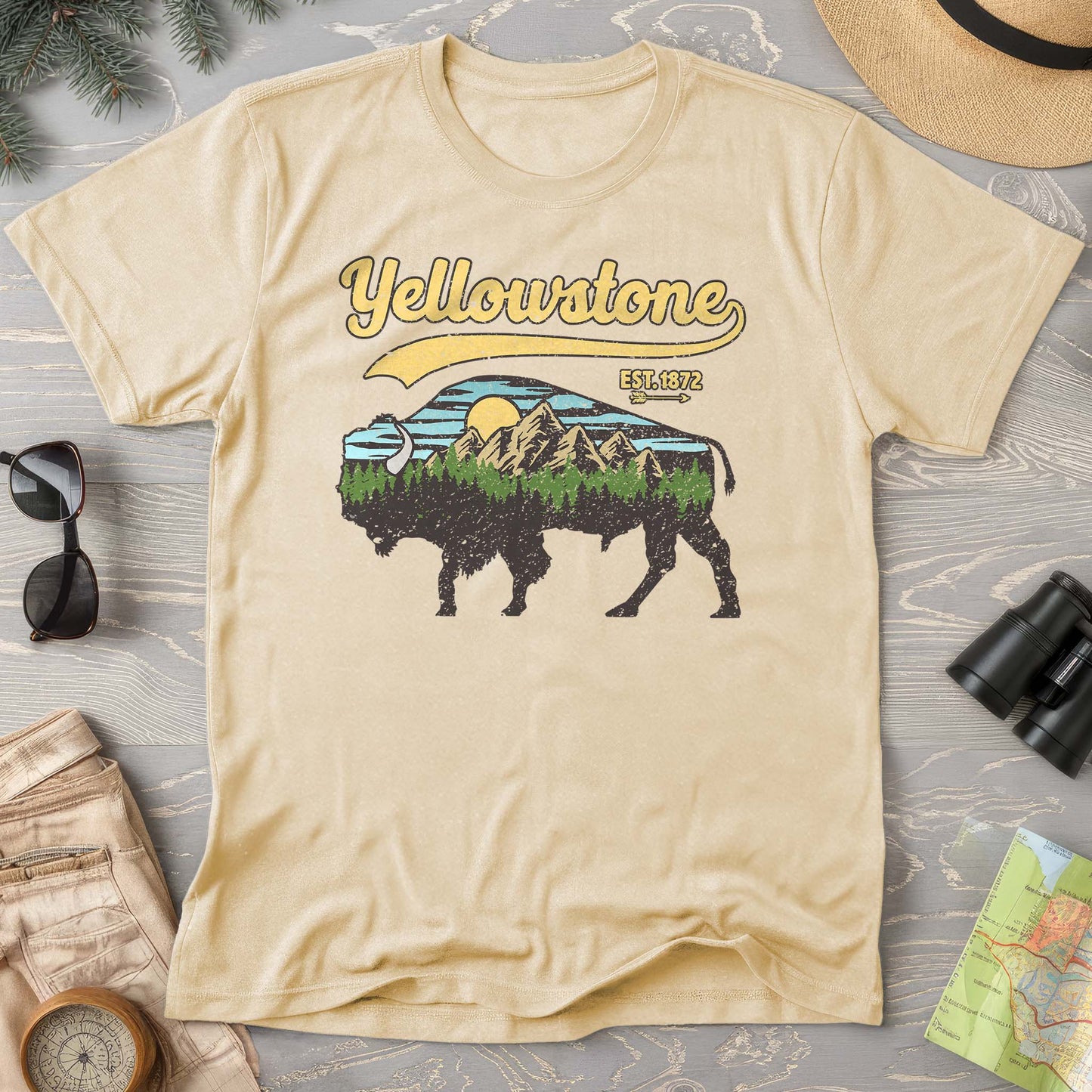 Yellowstone Vintage Buffalo Mountains Comfort Colors T-Shirt