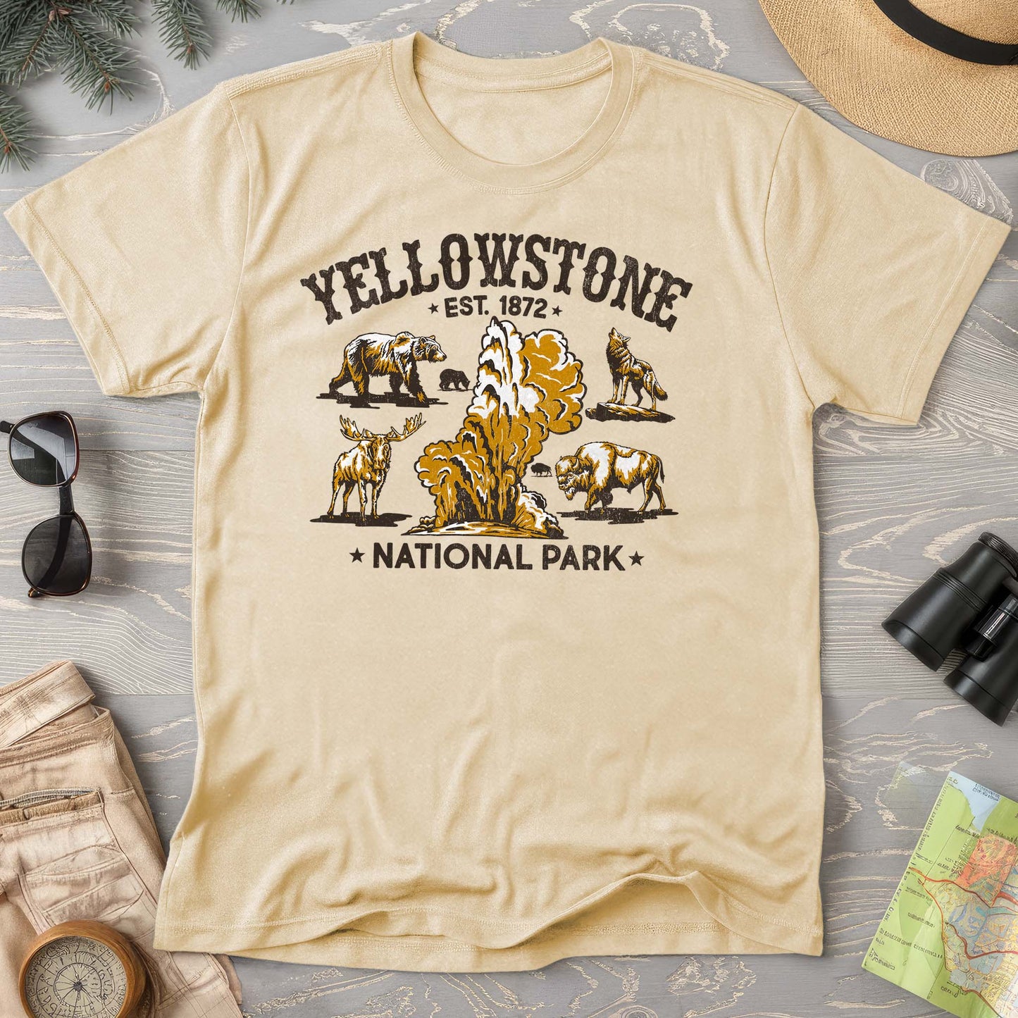Yellowstone National Park Vintage Print Comfort Colors T-Shirt