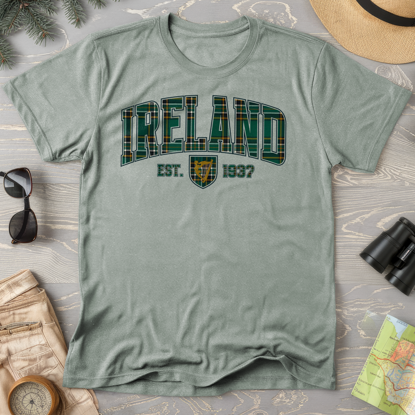 Ireland Tartan Varsity T-Shirt