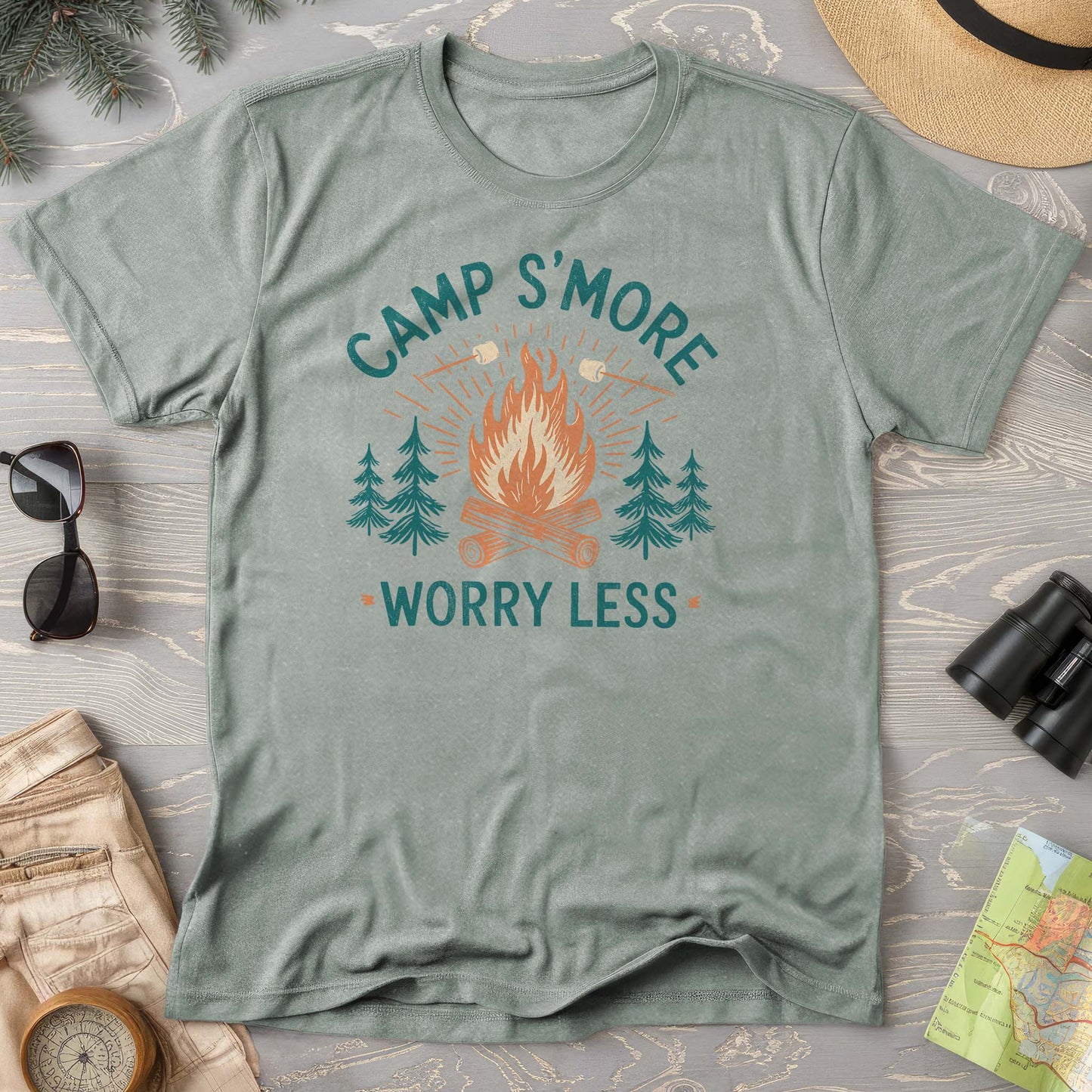 Camp S'More Worry Less Comfort Colors T-Shirt