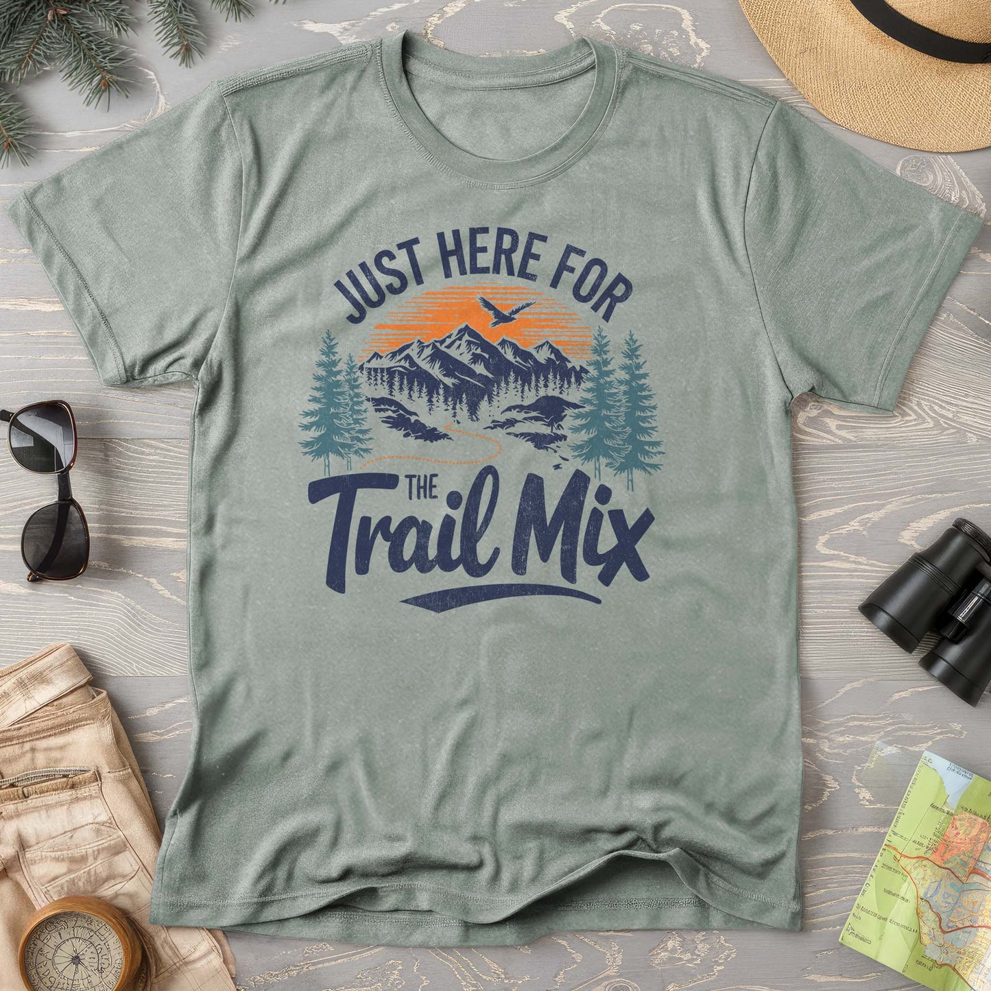 Hiking T-Shirt: Just Here for the Trail Mix