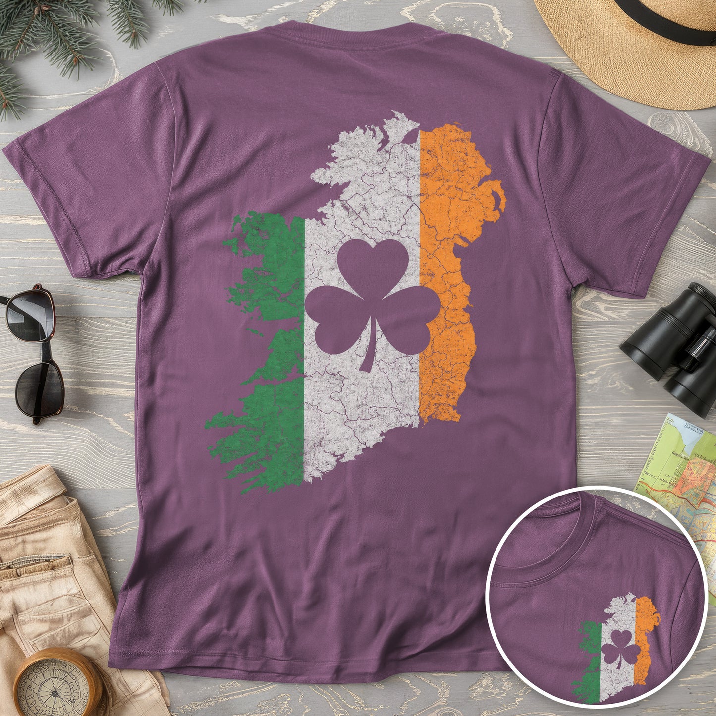 TriColor Ireland Front/Back Print T-Shirt