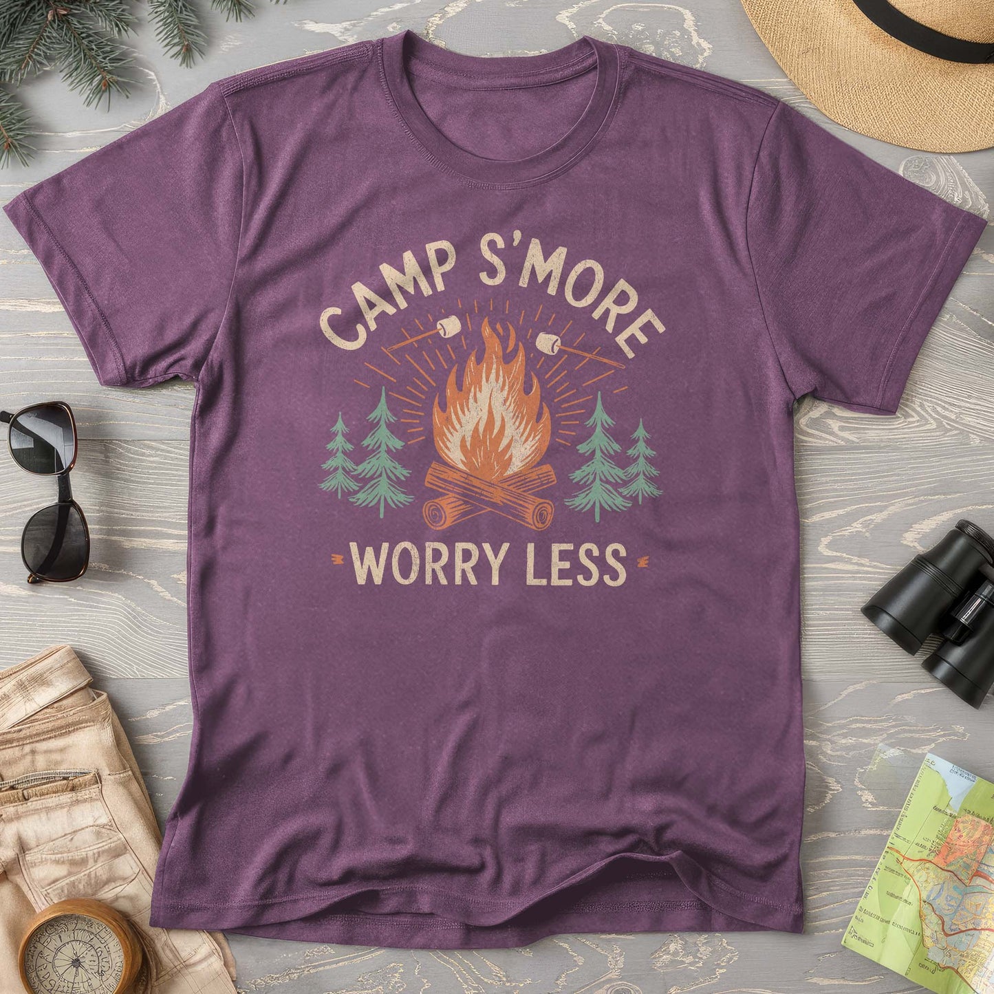Camp S'More Worry Less Comfort Colors T-Shirt