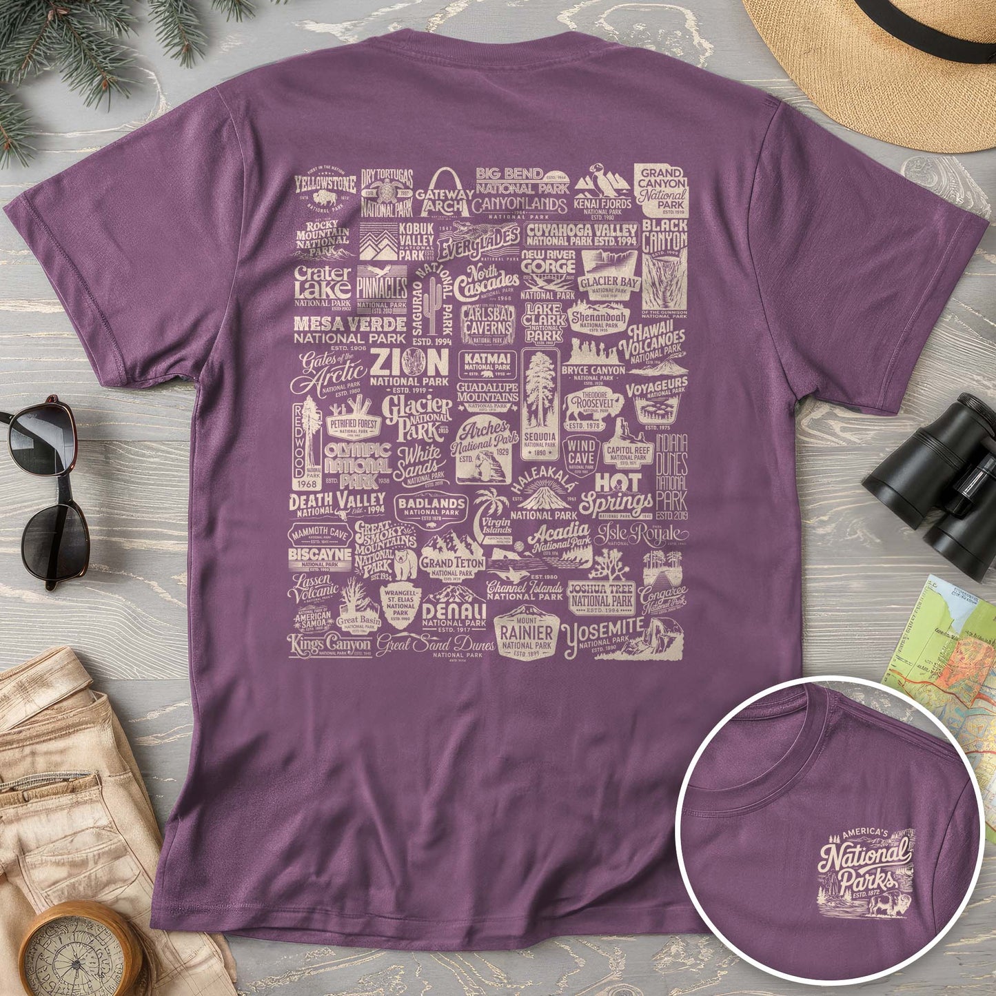 National Parks "63 Vintage Logos" Comfort Colors T-Shirt