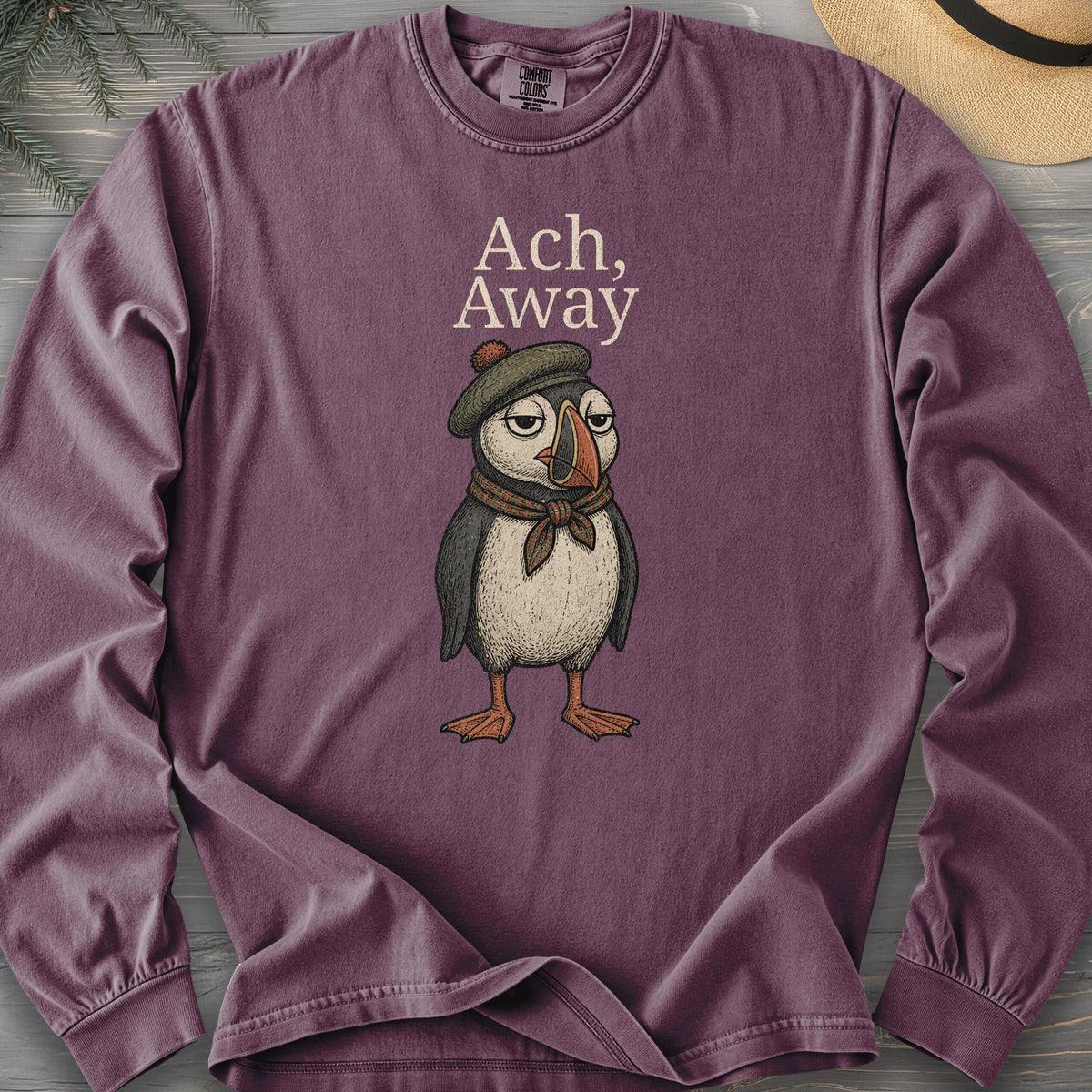 Ach, Away Puffin Comfort Colors 6014 Long Sleeve