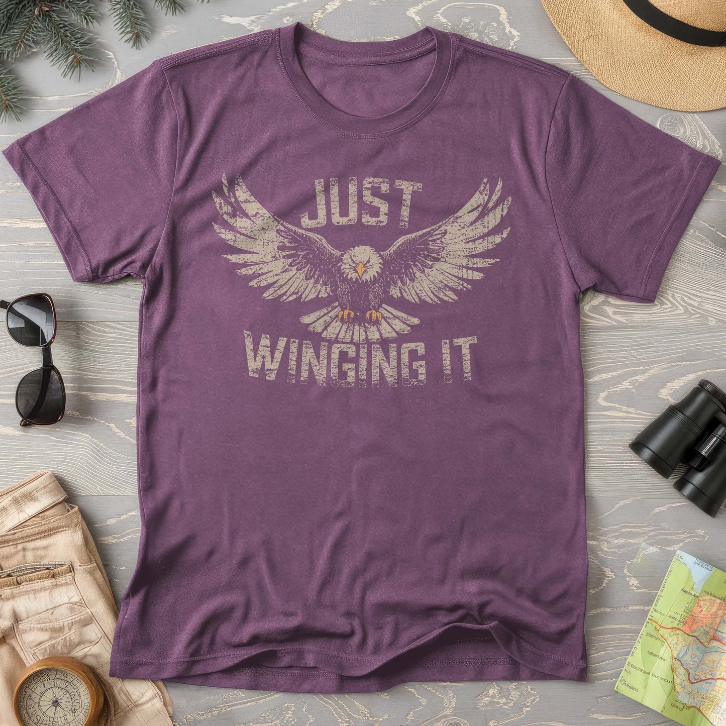 Just Winging It Distressed Comfort Colors T-Shirt