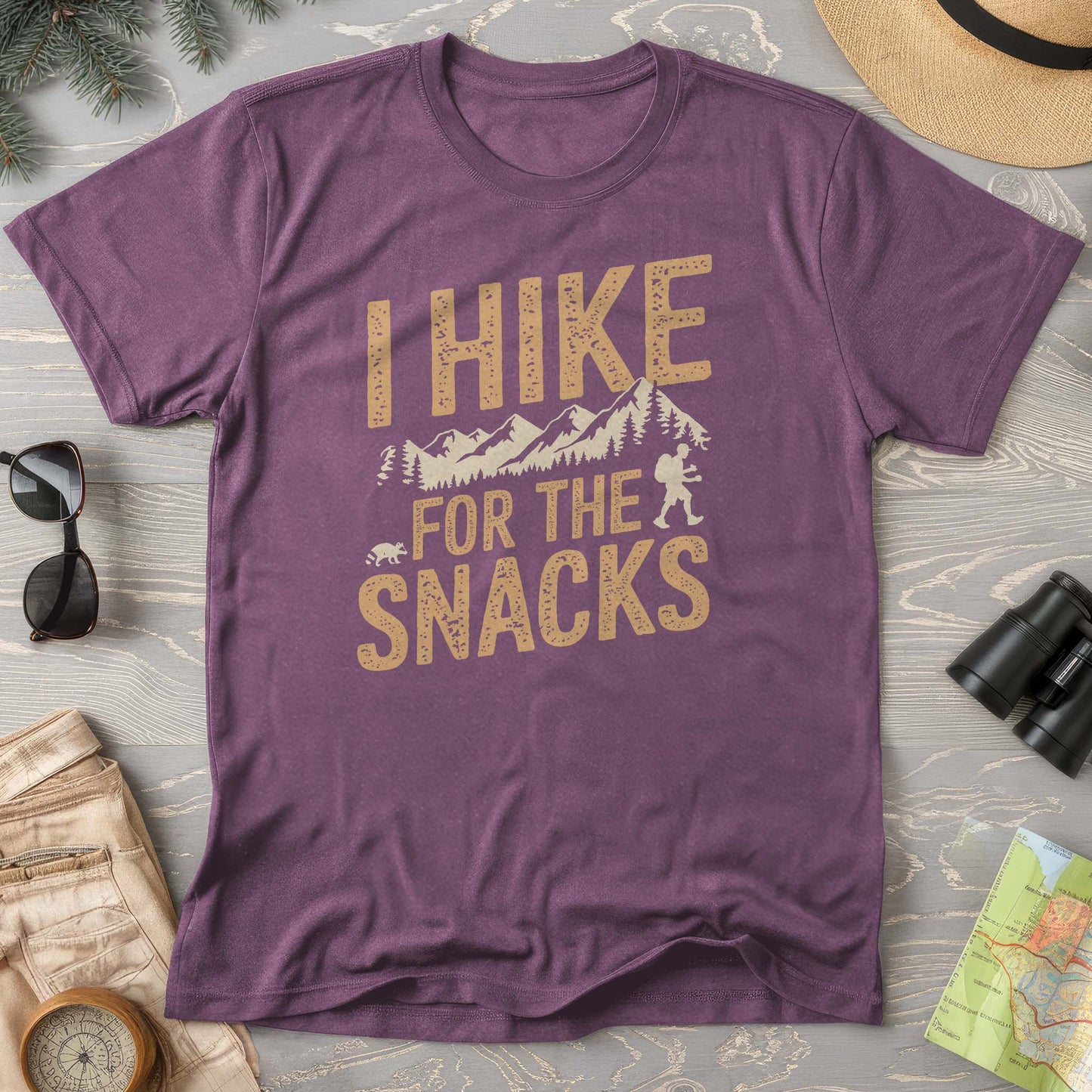 I Hike for the Snacks Comfort Colors T-Shirt