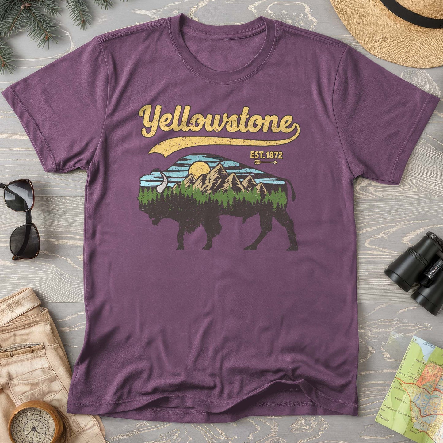 Yellowstone Vintage Buffalo Mountains Comfort Colors T-Shirt