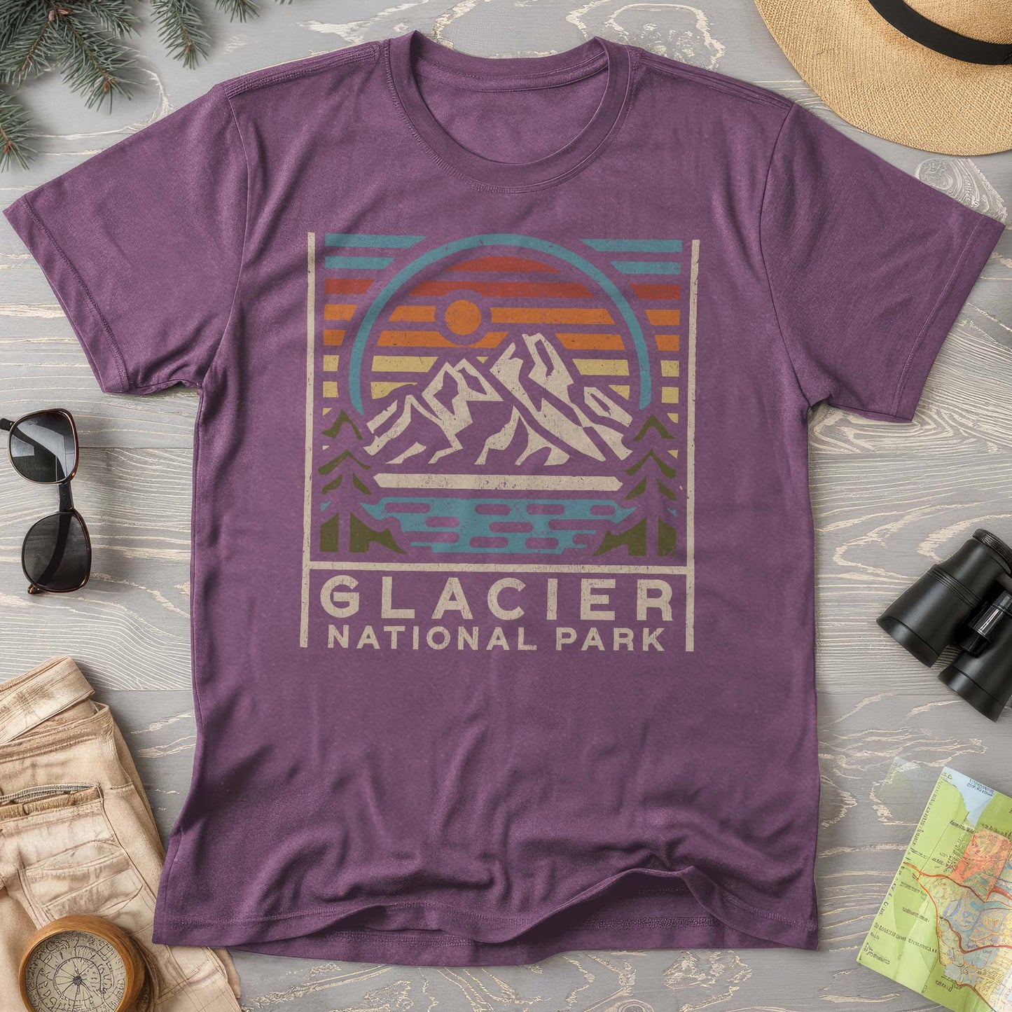 Glacier National Park "Vintage Sunset" Comfort Colors T-Shirt