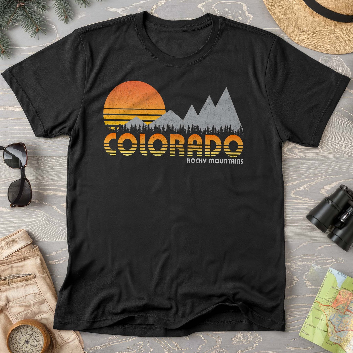 Colorado Rocky Mountains "80's Retro" Comfort Colors T-Shirt