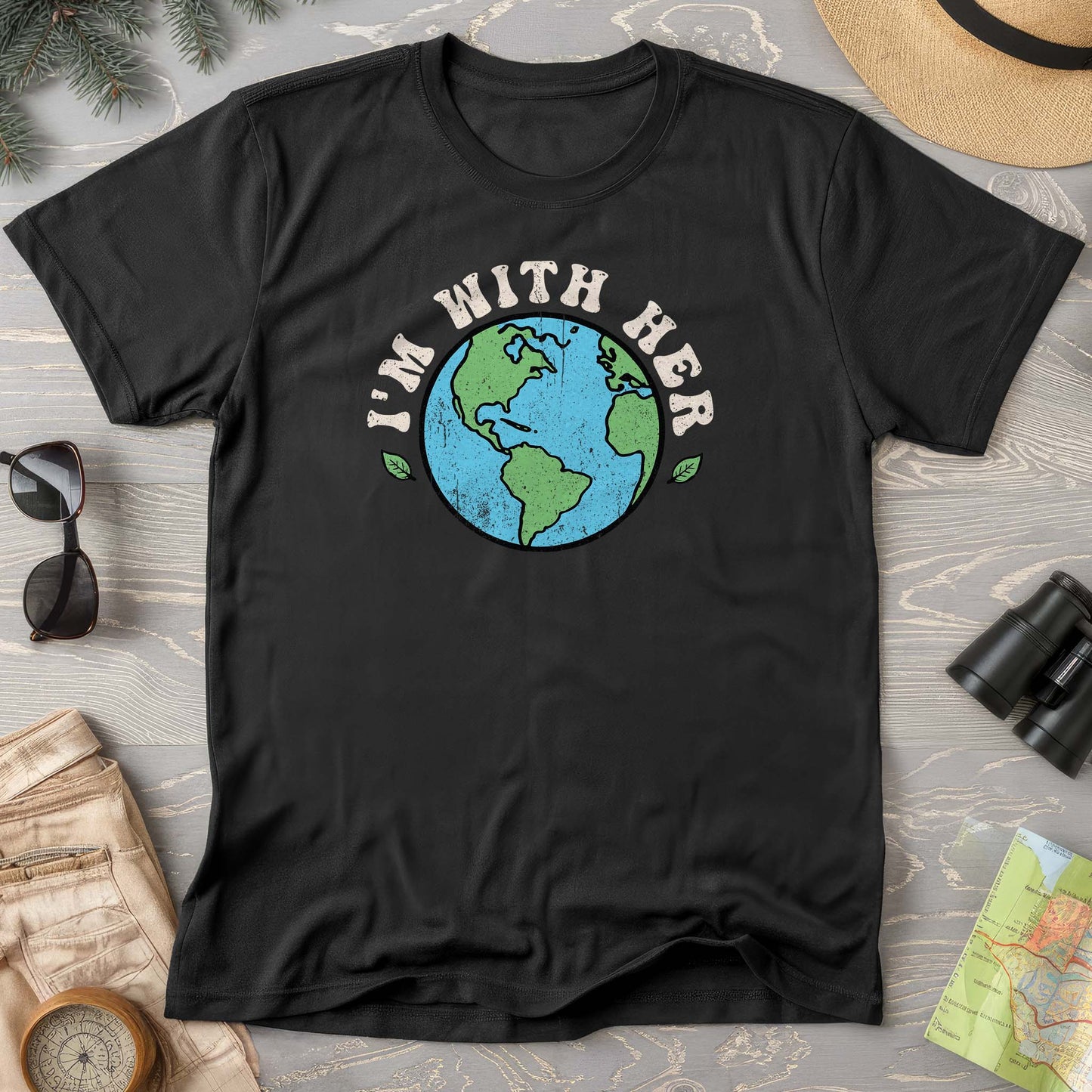 I'm With Her Earth T-Shirt
