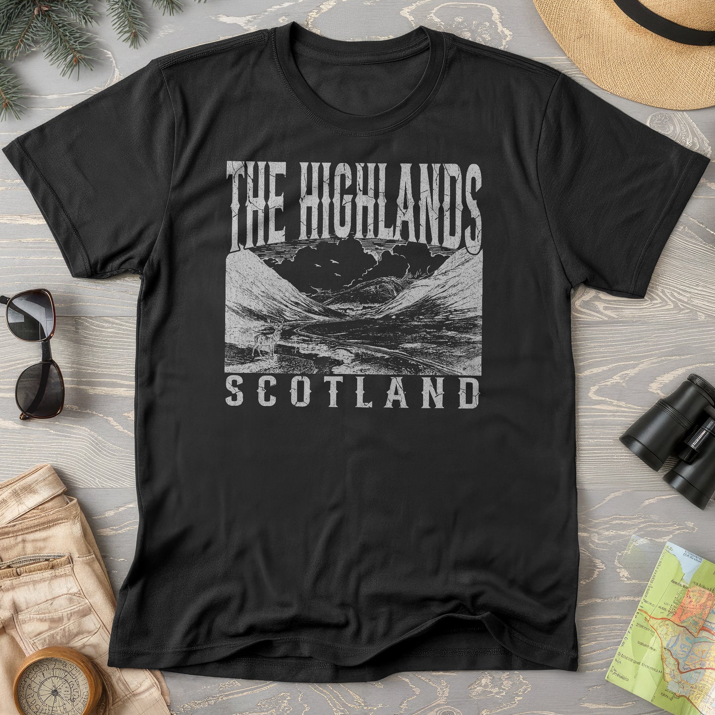 Highlands Scotland Sketch T-Shirt