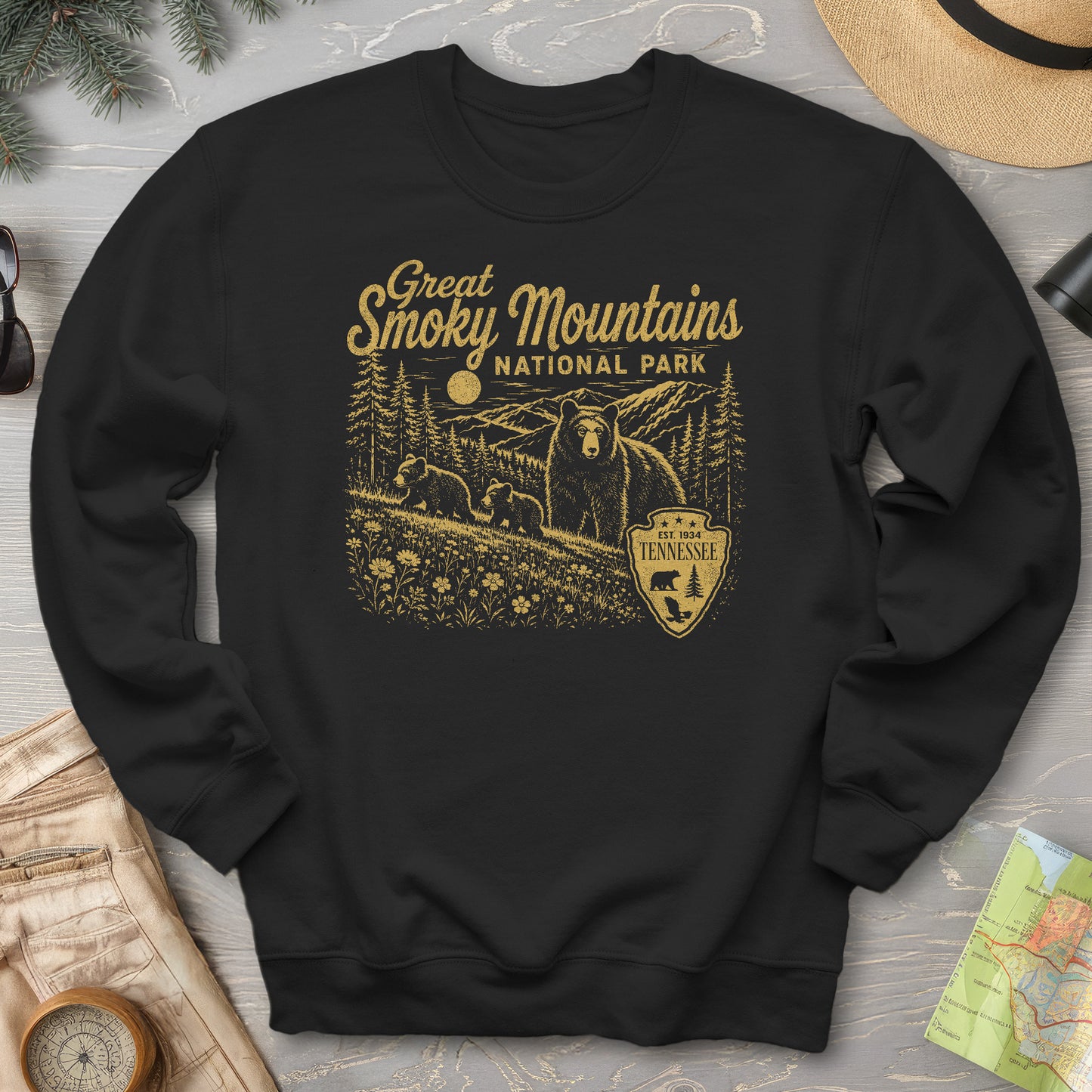 Smoky Mountains Vintage Sketch Sweatshirt
