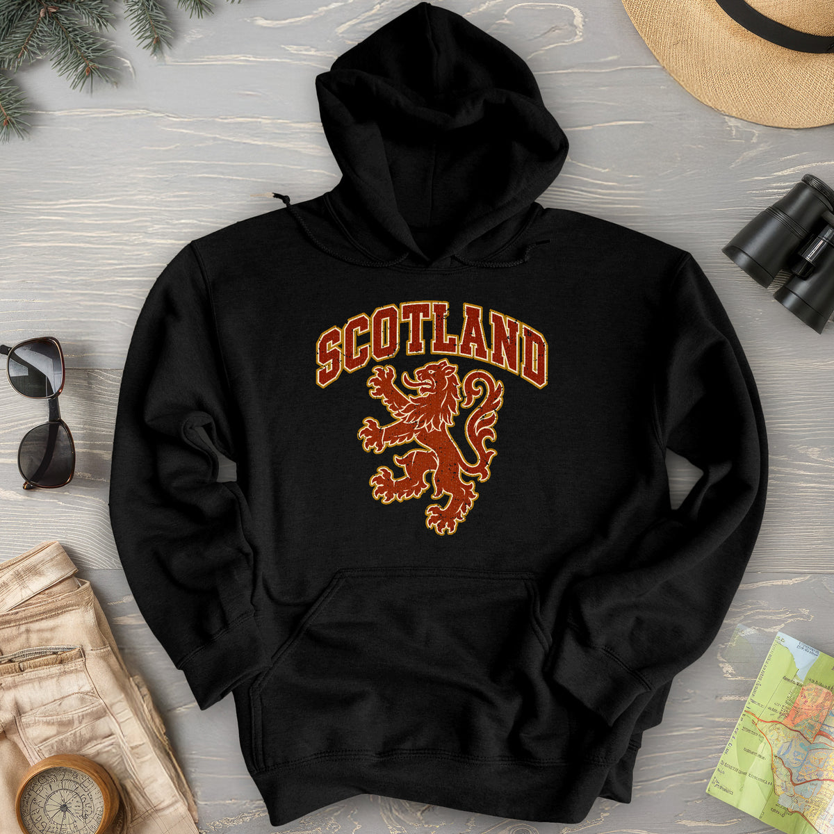 Red Vintage Rampant Lion Hoodie