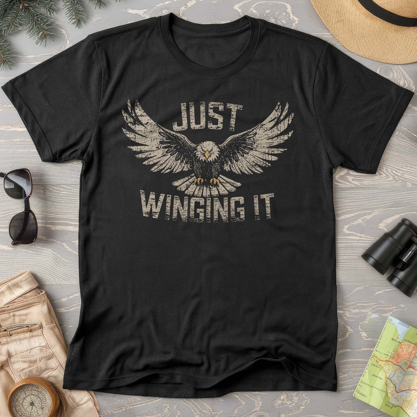 Just Winging It Distressed Comfort Colors T-Shirt