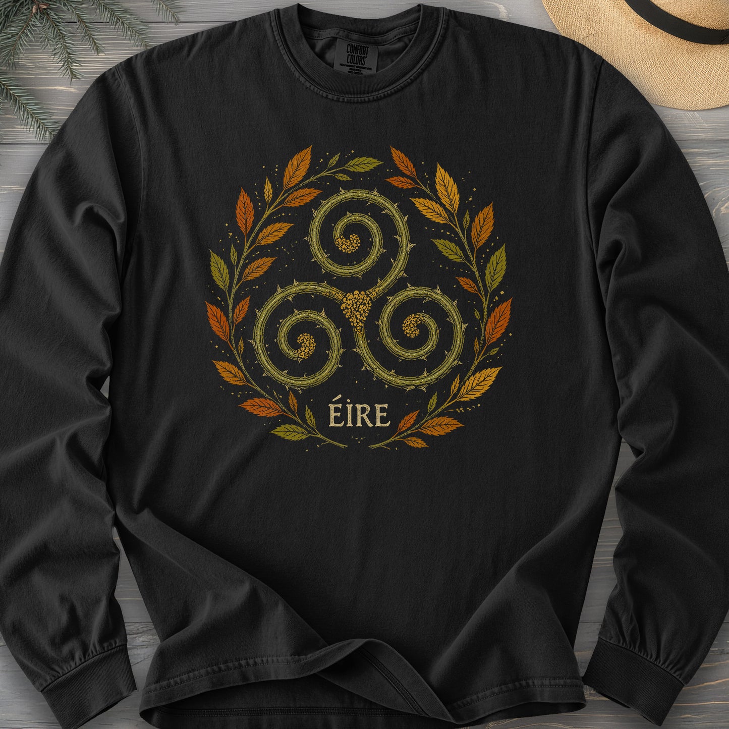 Éire Autumn Spiral Comfort Colors 6014 Long Sleeve