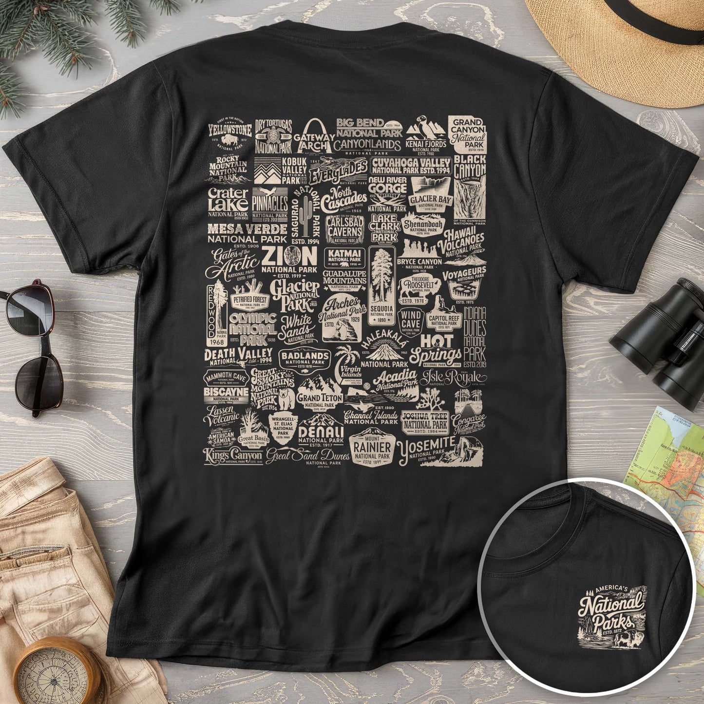 National Parks "63 Vintage Logos" Comfort Colors T-Shirt
