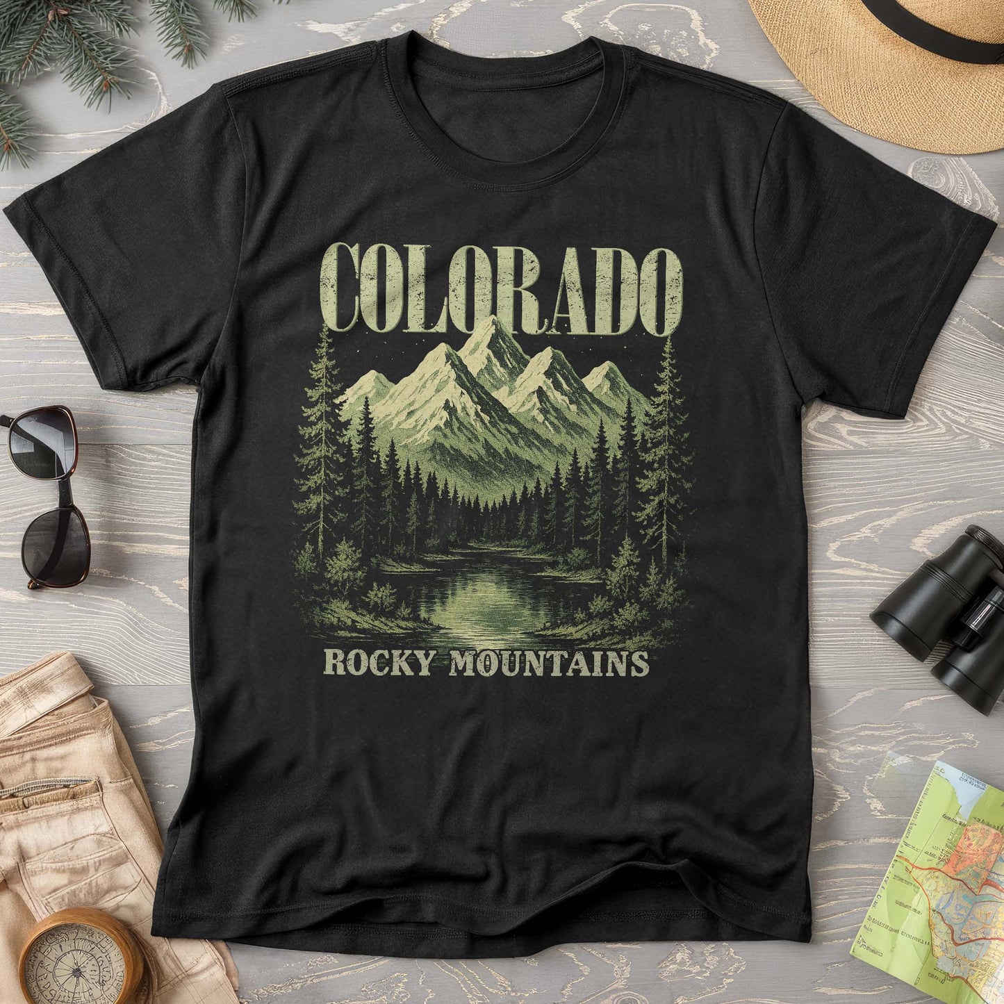 Colorado Mountain Halftones Comfort Colors T-Shirt