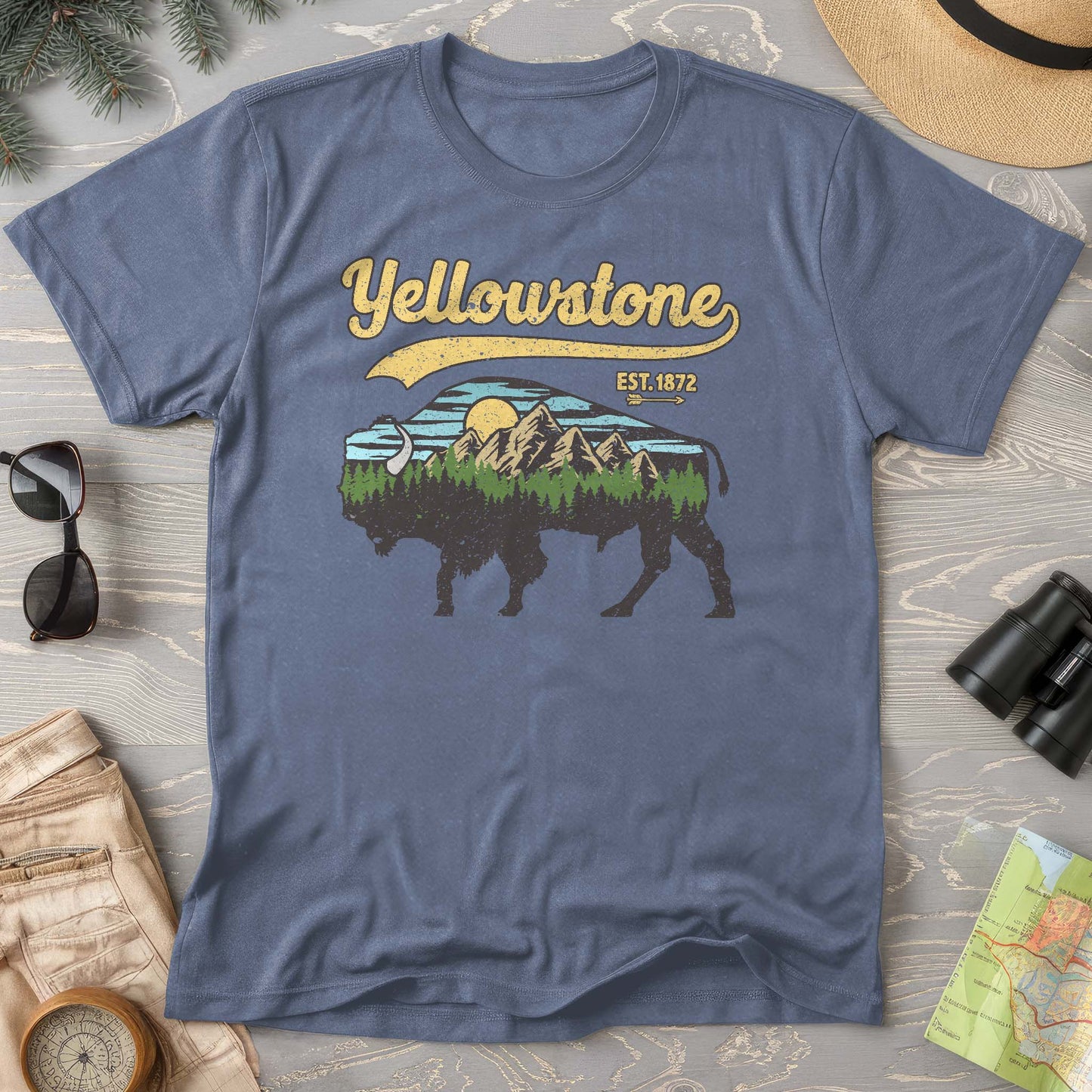 Yellowstone Vintage Buffalo Mountains Comfort Colors T-Shirt