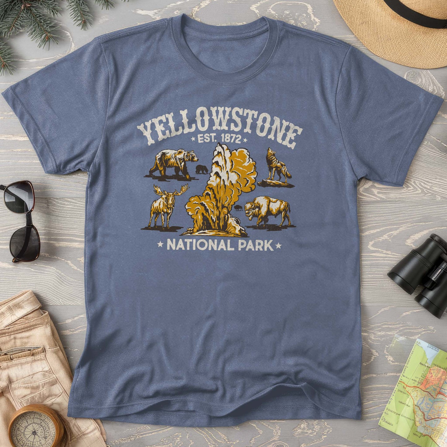 Yellowstone National Park Vintage Print Comfort Colors T-Shirt