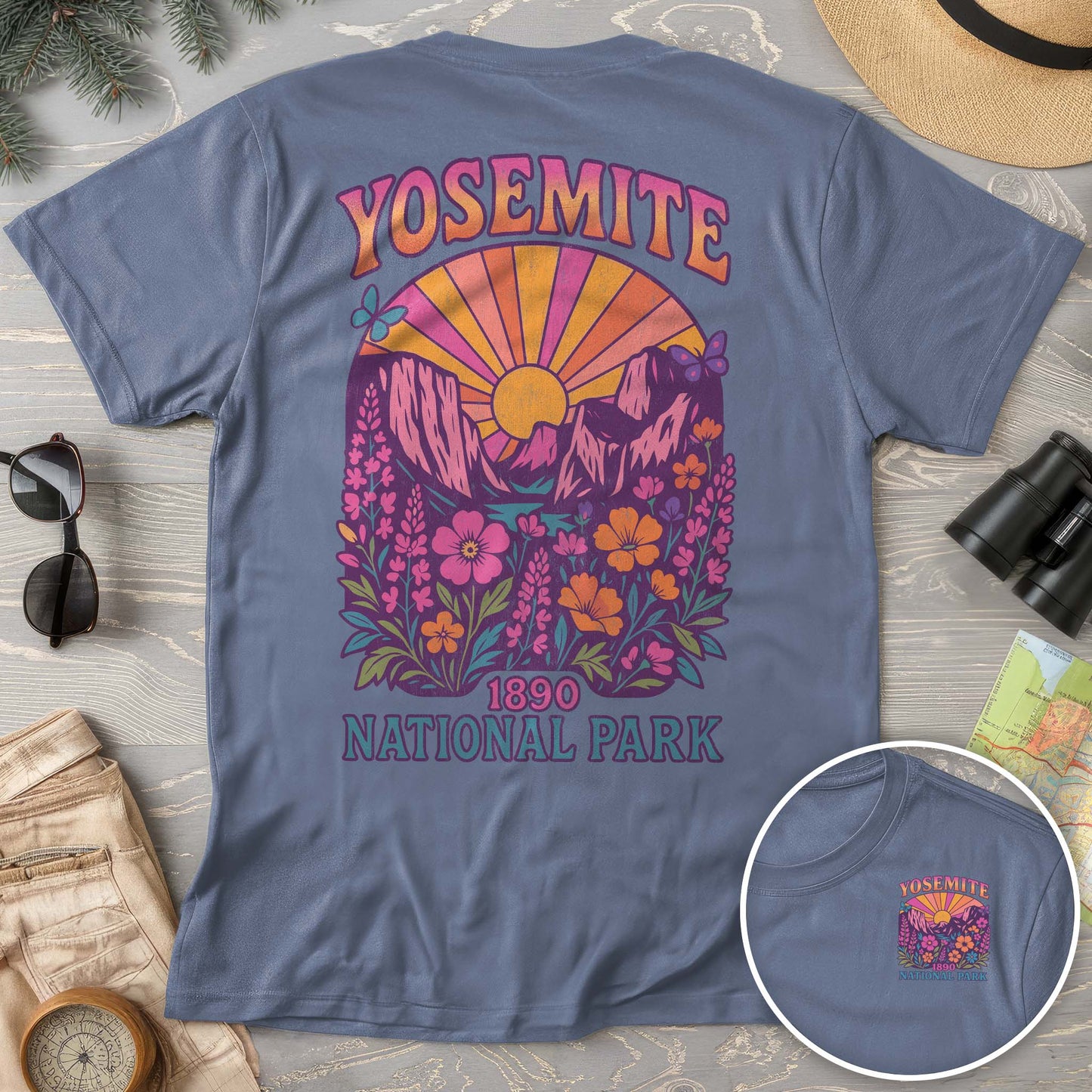 Yosemite Retro Vibes Front/Back T-Shirt