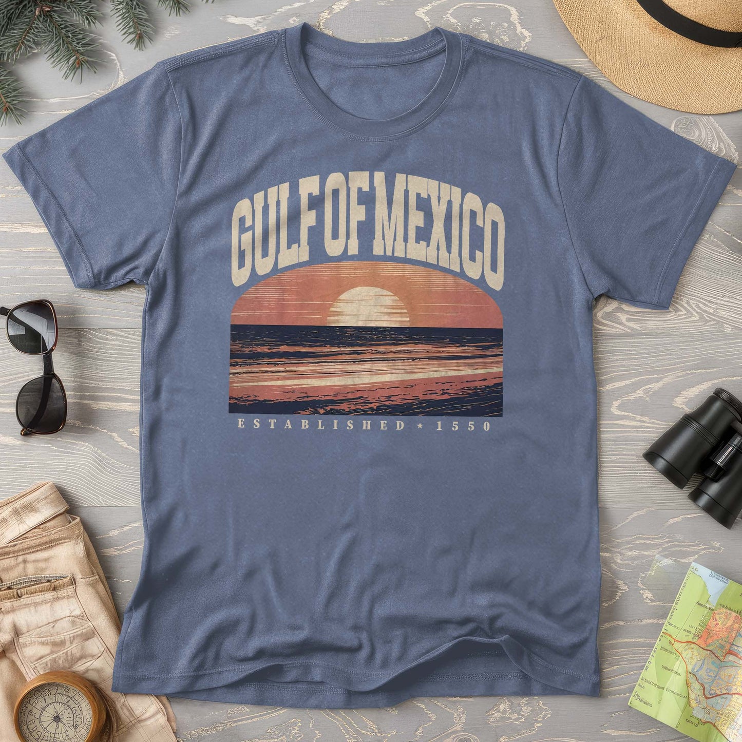 Gulf of Mexico Varsity Sunset T-Shirt