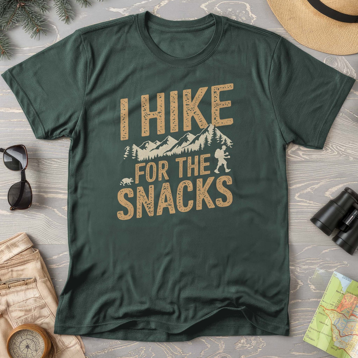 I Hike for the Snacks Comfort Colors T-Shirt