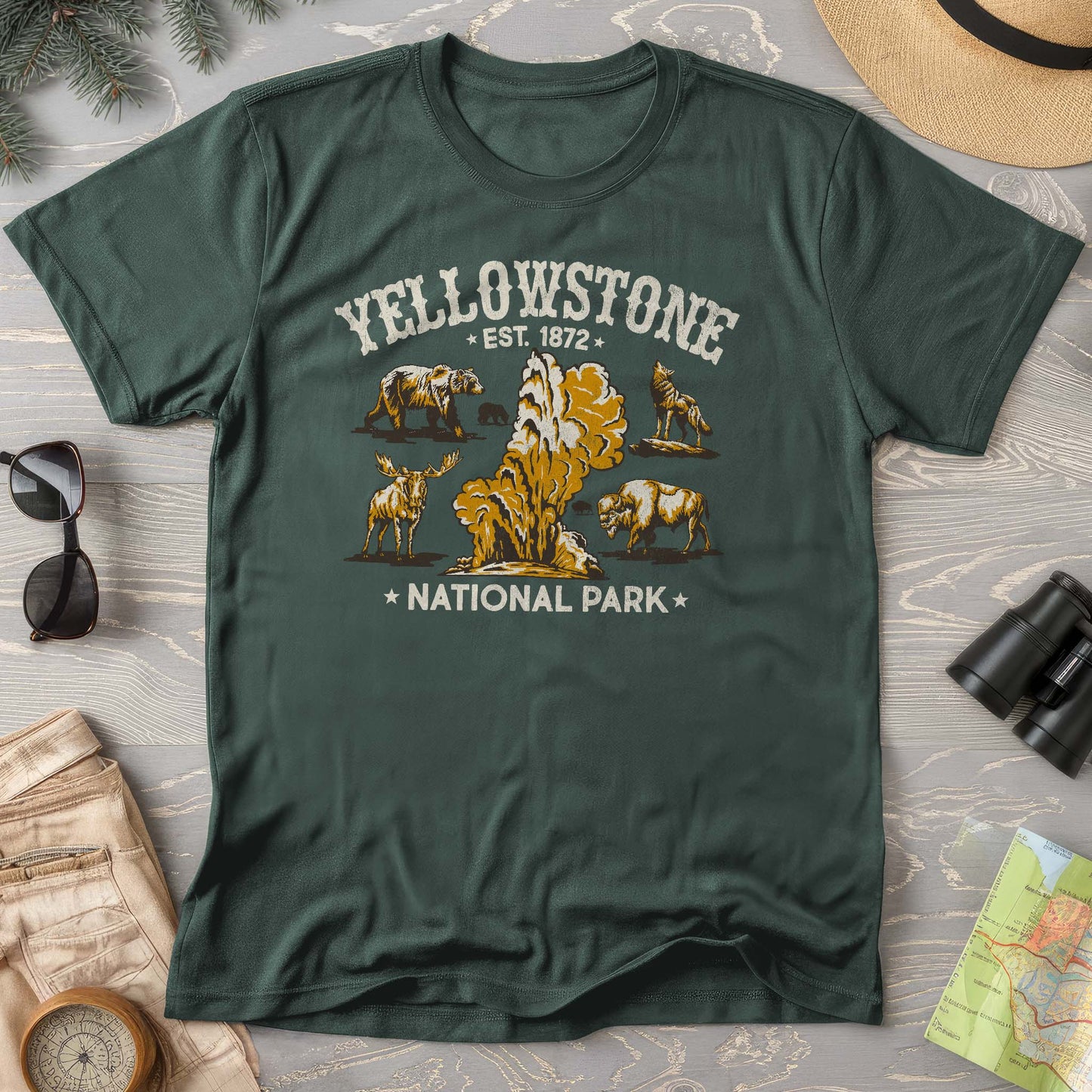Yellowstone National Park Vintage Print Comfort Colors T-Shirt
