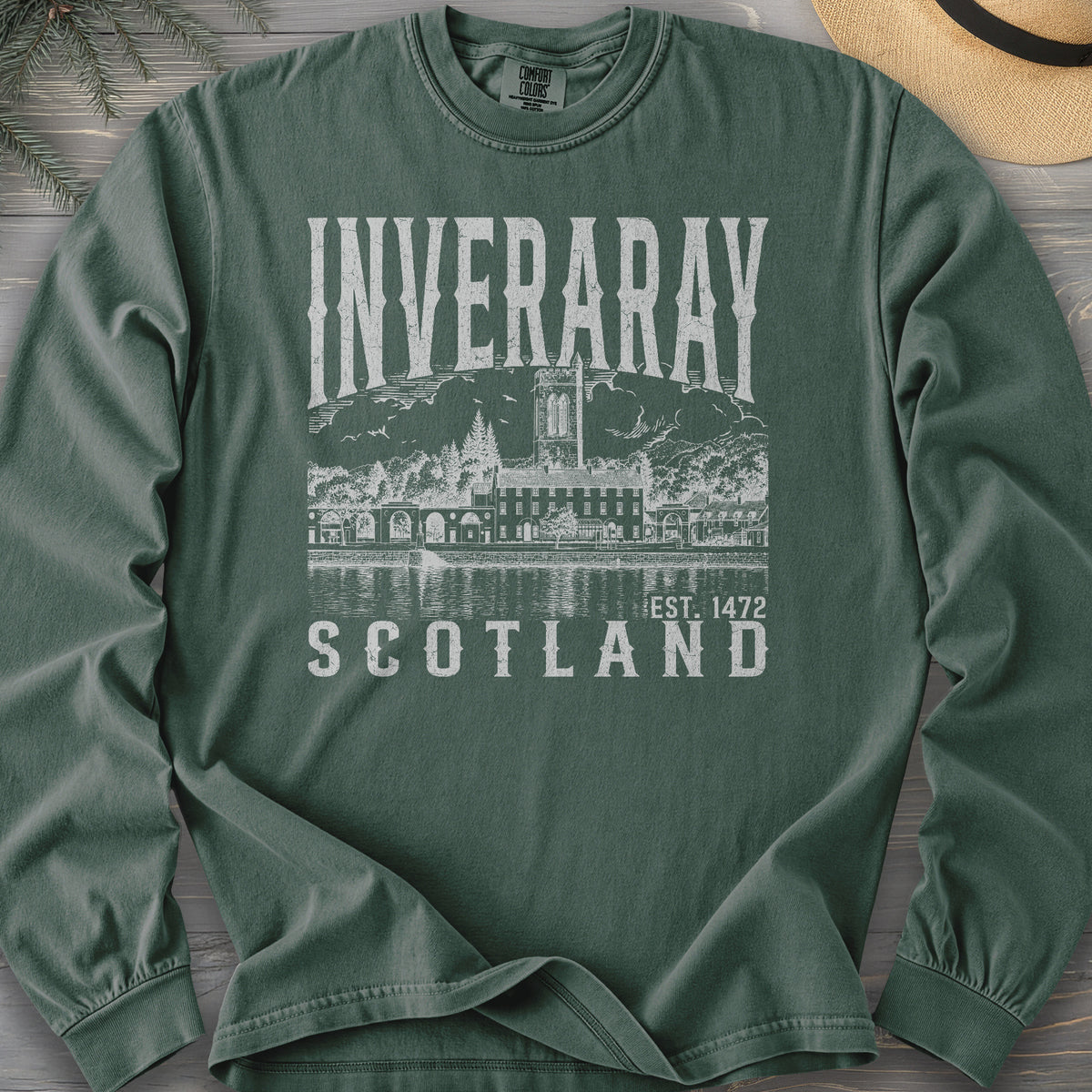 Inveraray Scotland Sketch Comfort Colors 6014 Long Sleeve