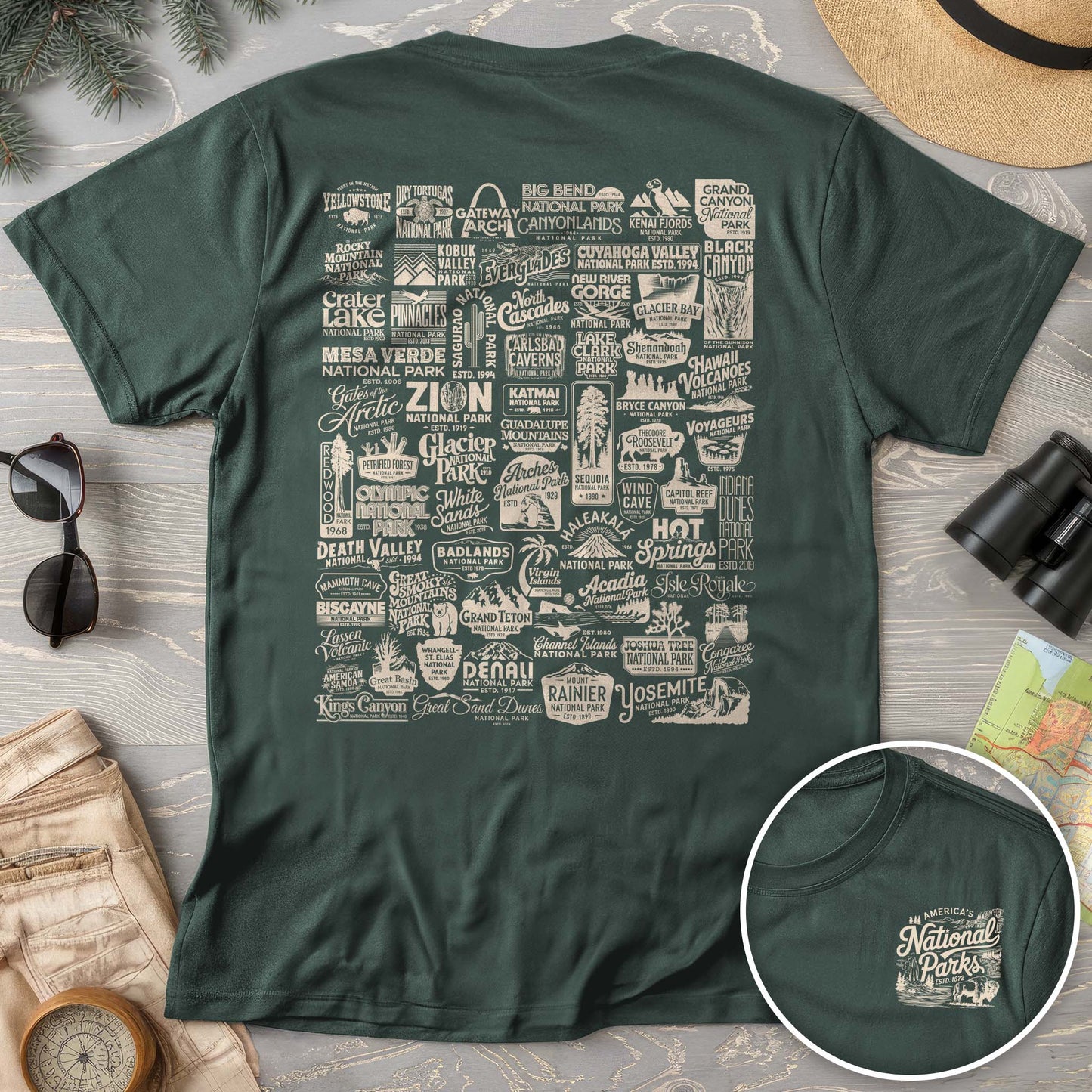 National Parks "63 Vintage Logos" Comfort Colors T-Shirt
