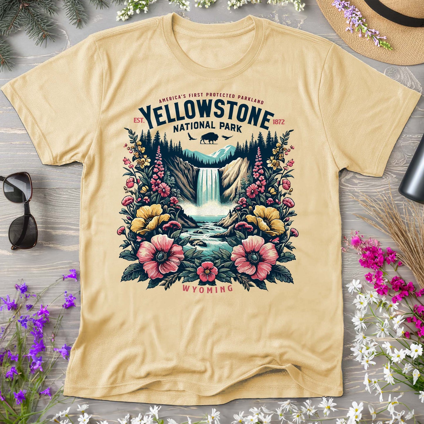 Yellowstone National Park "Wildflower" Comfort Colors T-Shirt