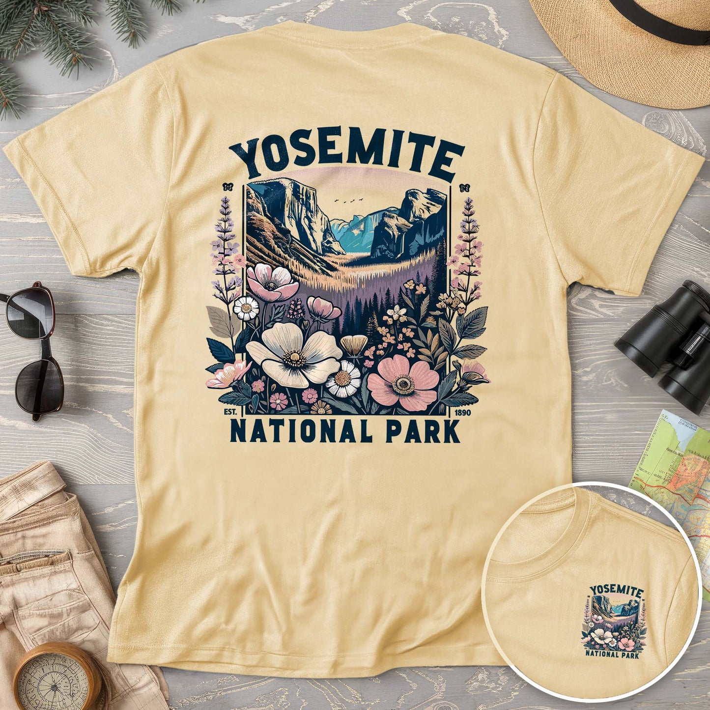 Yosemite National Park "Wildflower" Front/Back Print T-Shirt