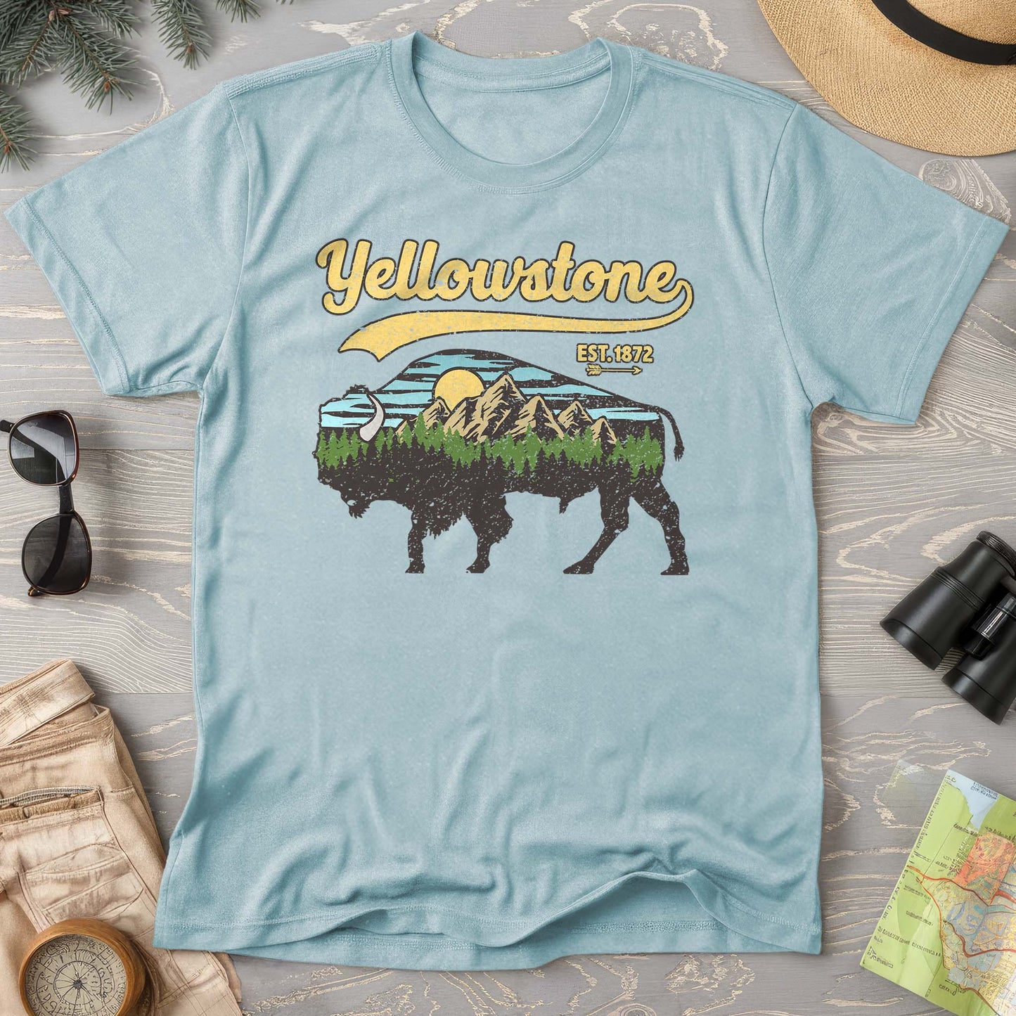 Yellowstone Vintage Buffalo Mountains Comfort Colors T-Shirt