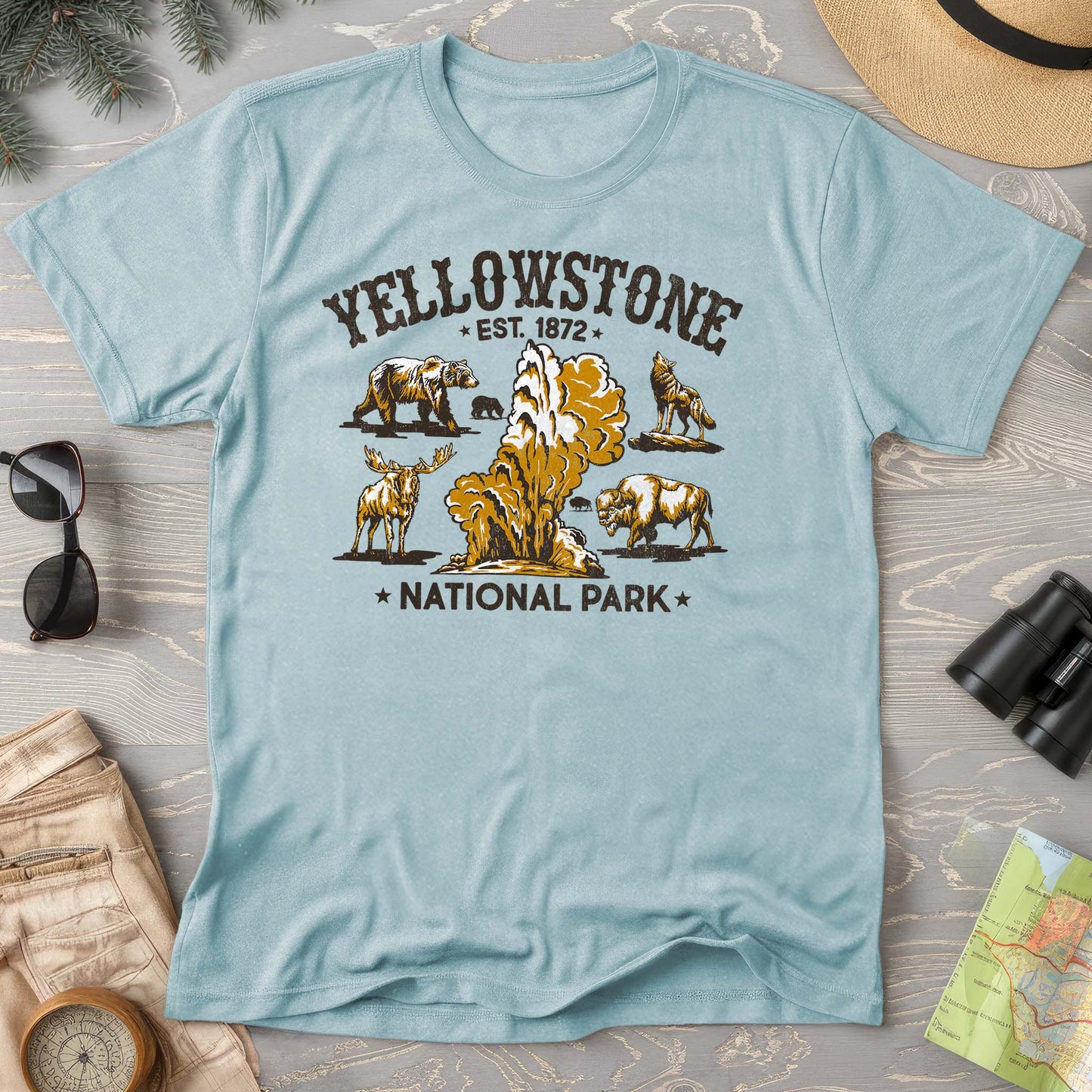 Yellowstone National Park Vintage Print Comfort Colors T-Shirt