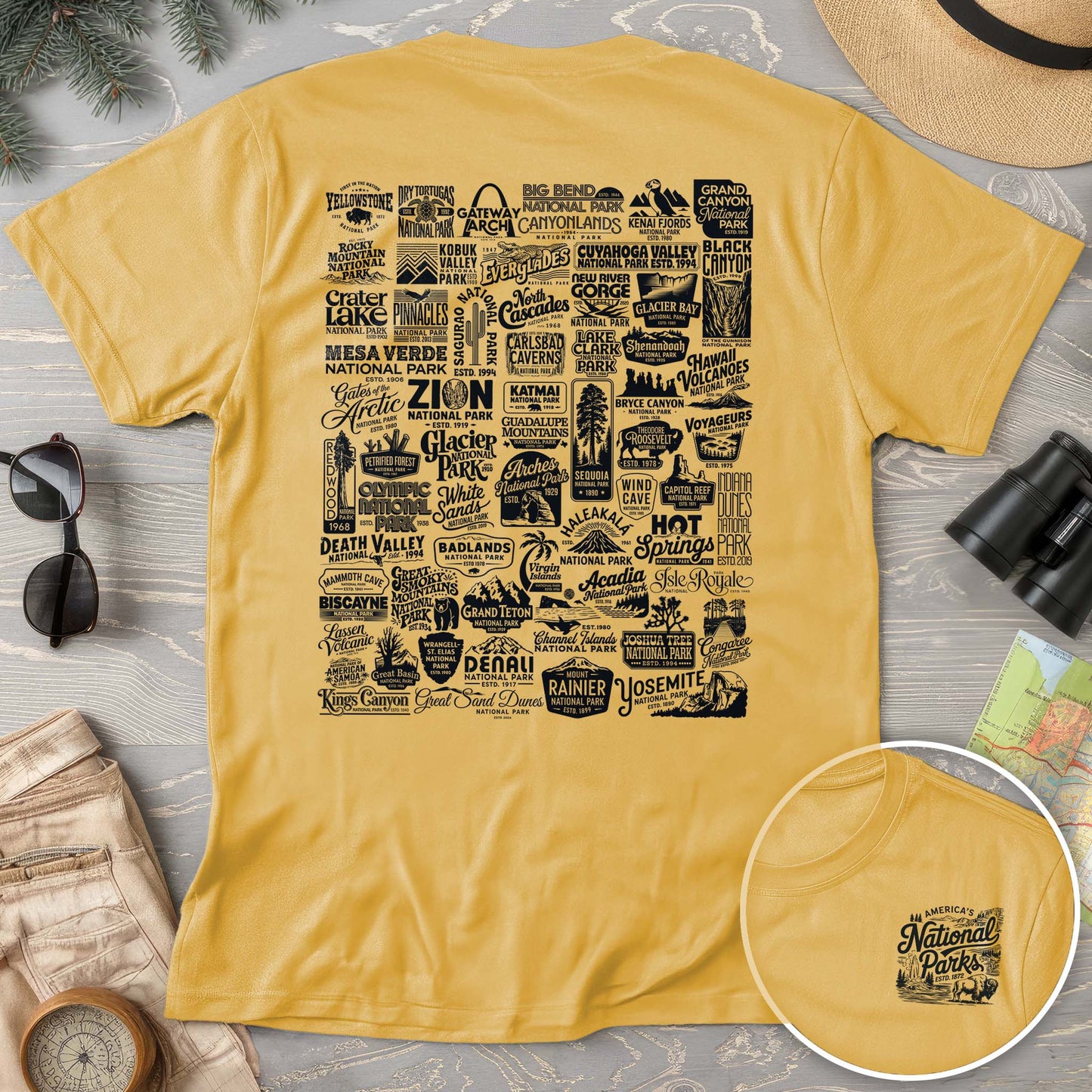 National Parks "63 Vintage Logos" Comfort Colors T-Shirt