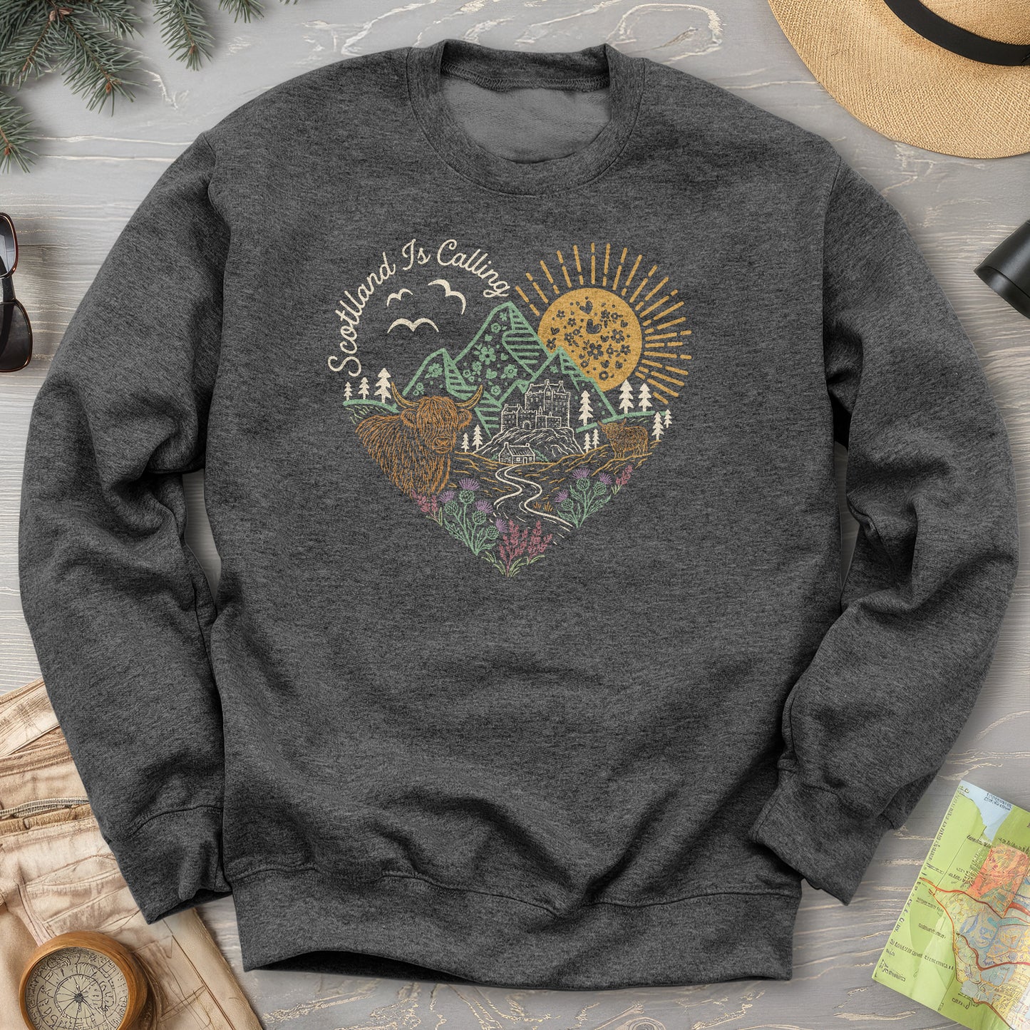 Scotland Is Calling Heart Sweatshirt