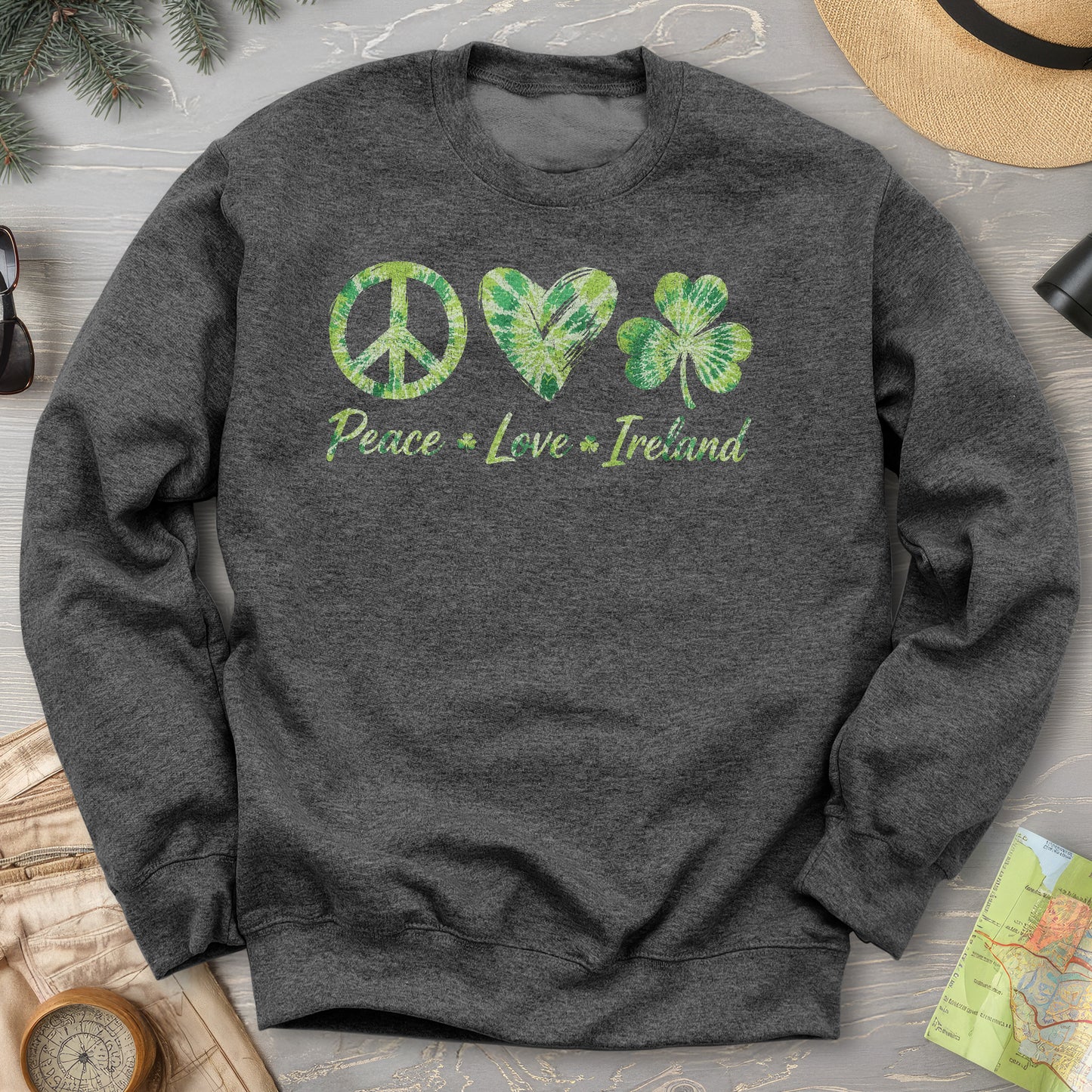Peace Love Ireland Tie-Dye Sweatshirt