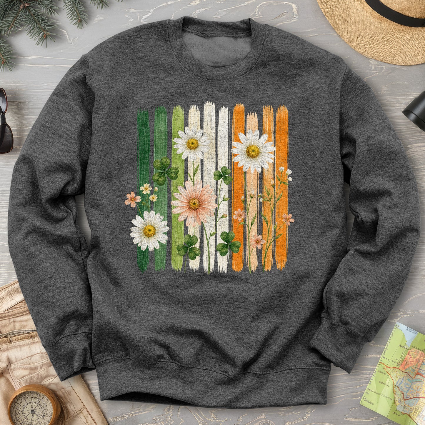 Irish Flower Stripes Sweatshirt