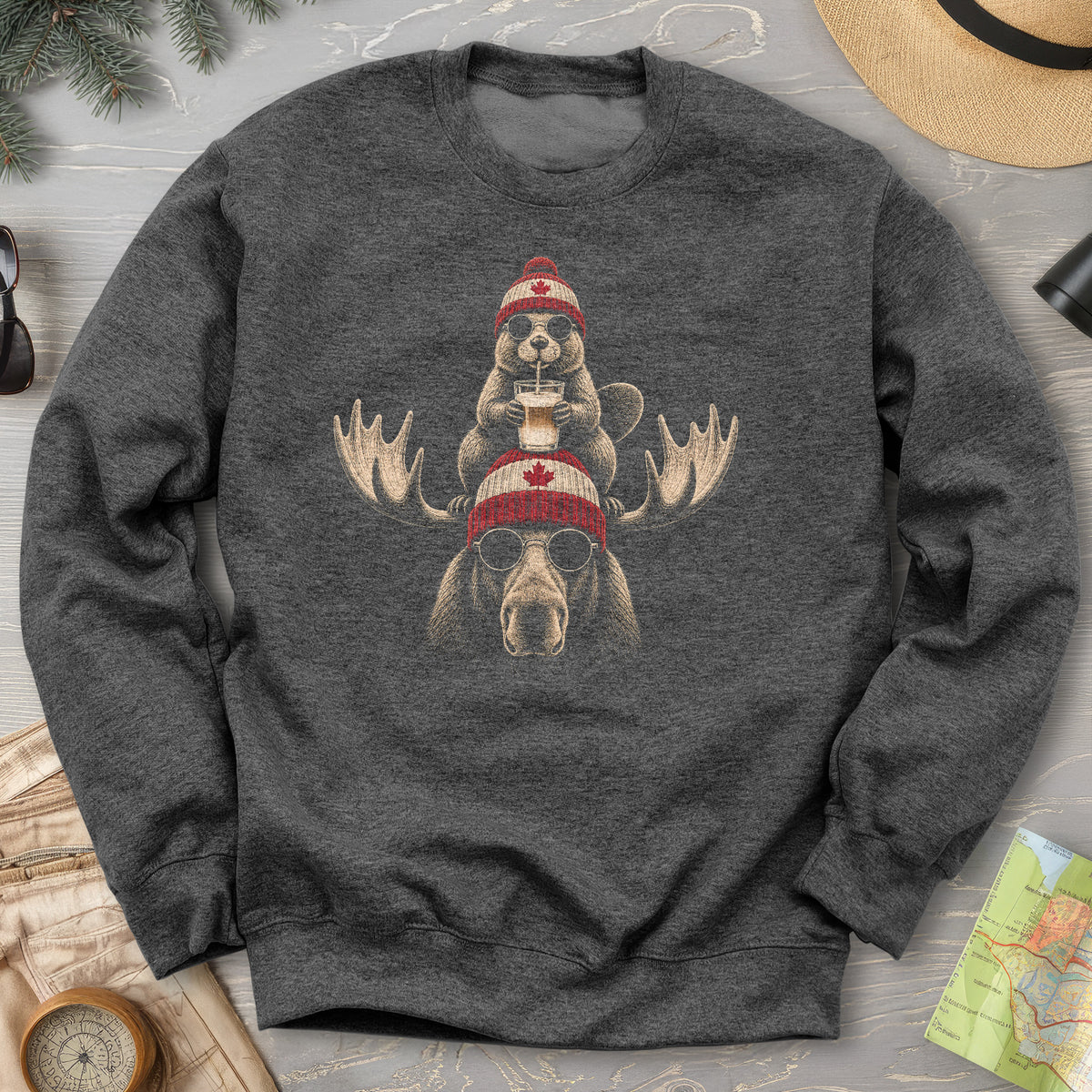 Beaver Moose Canada Sweatshirt