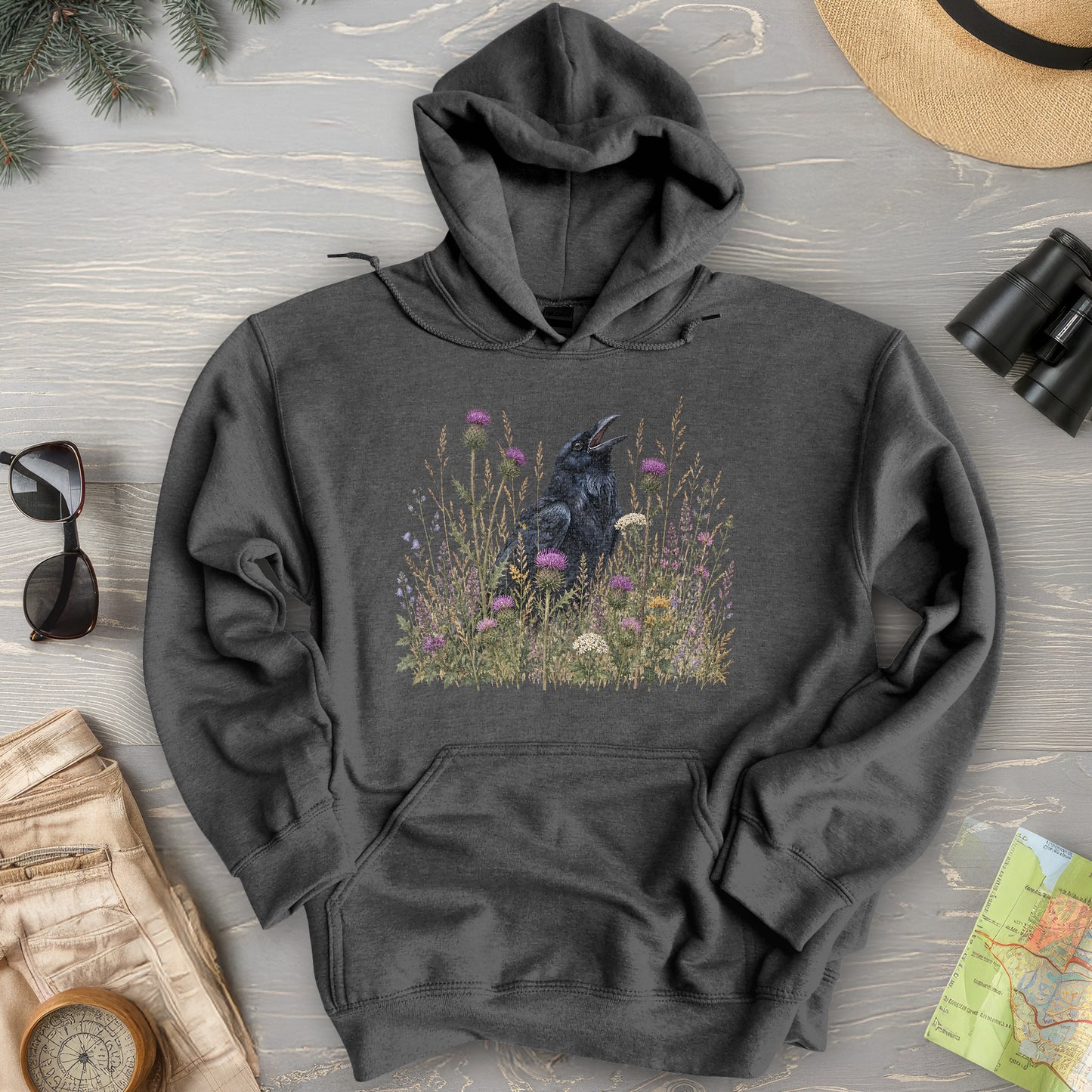 Botanical Raven Hoodie