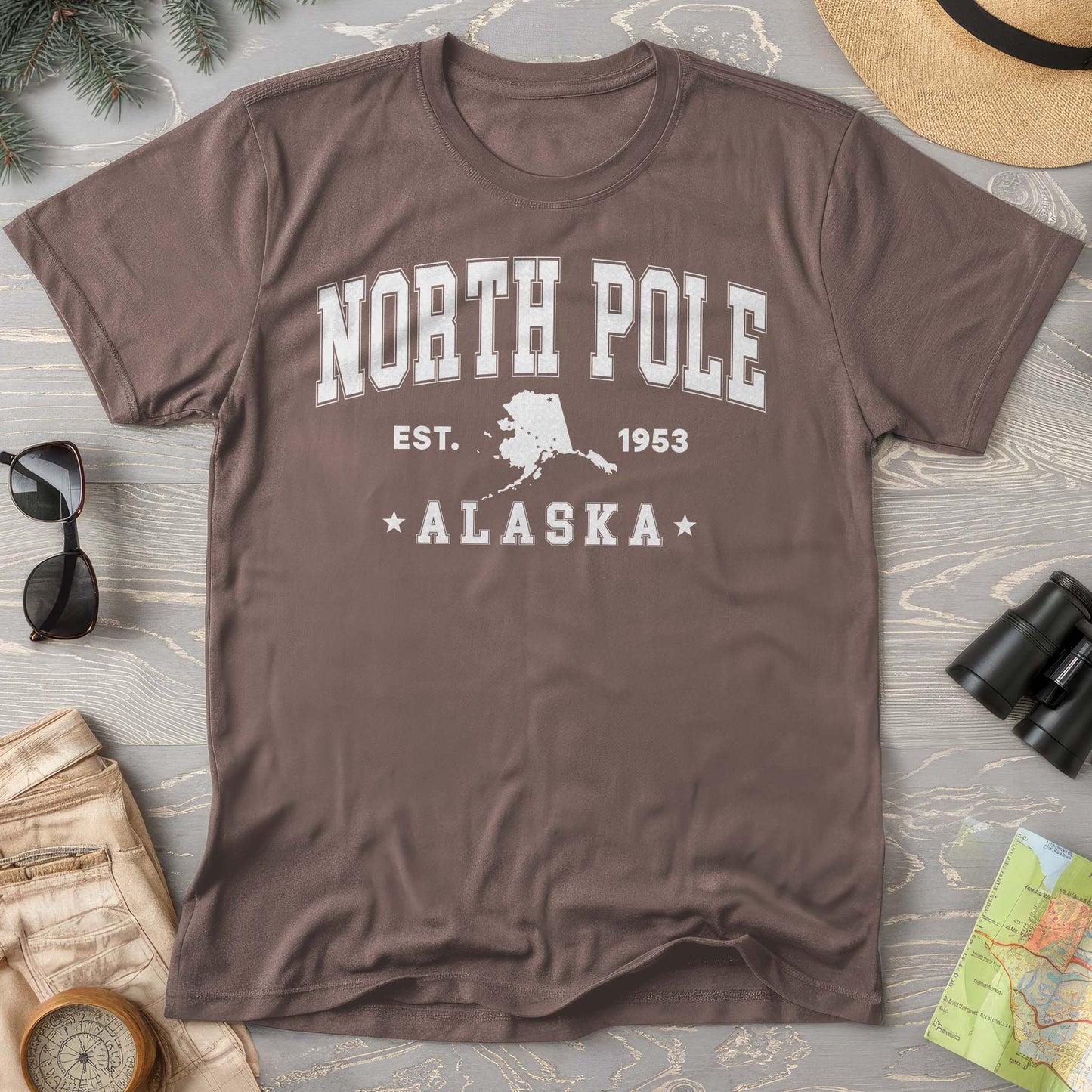 North Pole Alaska Varsity T-shirt
