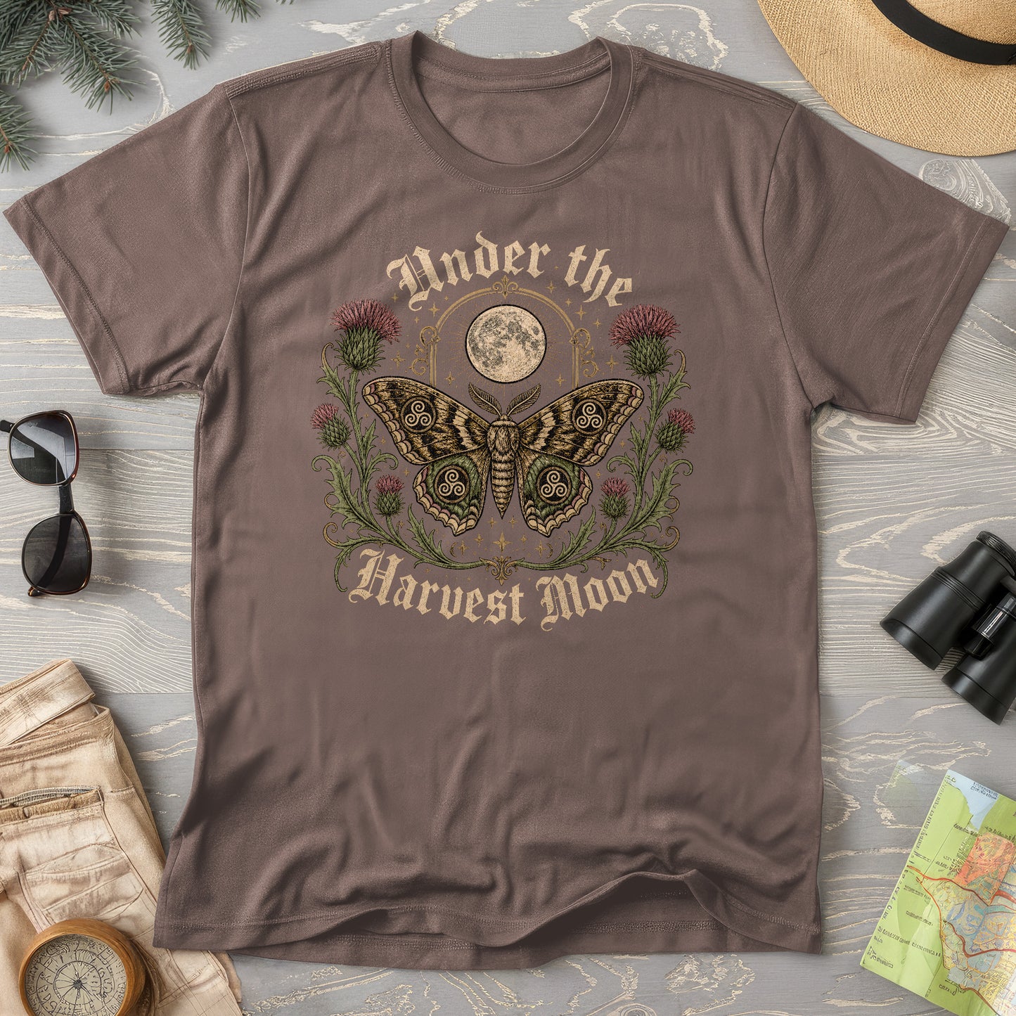Gothic Harvest Moon Moth T-Shirt