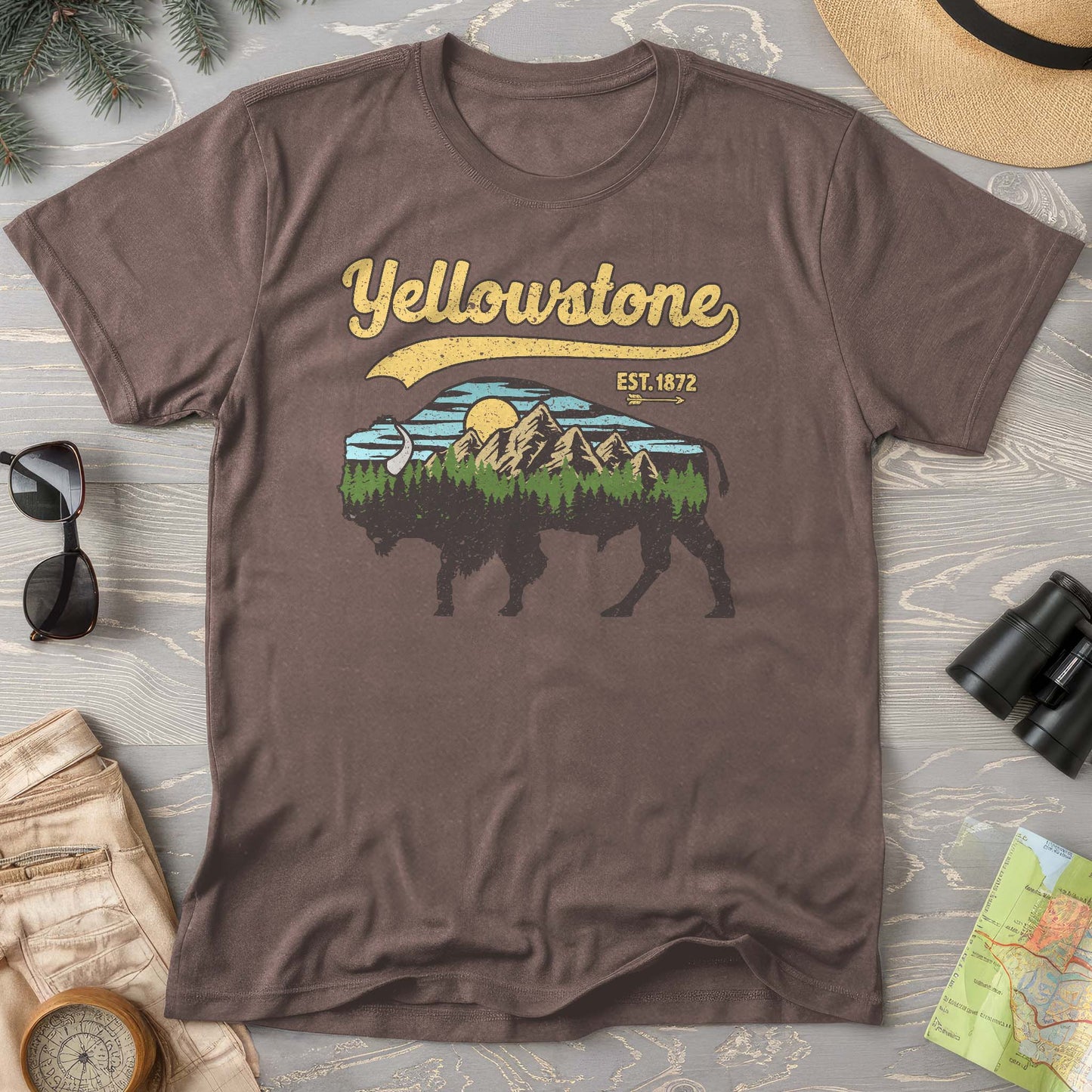 Yellowstone Vintage Buffalo Mountains Comfort Colors T-Shirt