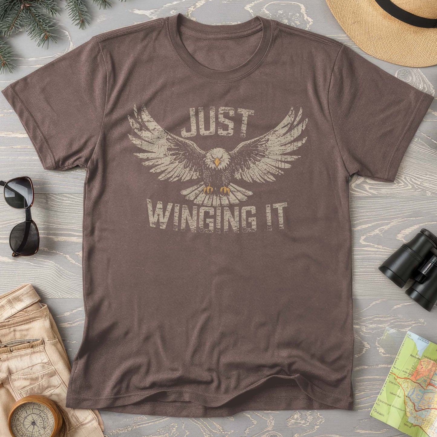 Just Winging It Distressed Comfort Colors T-Shirt
