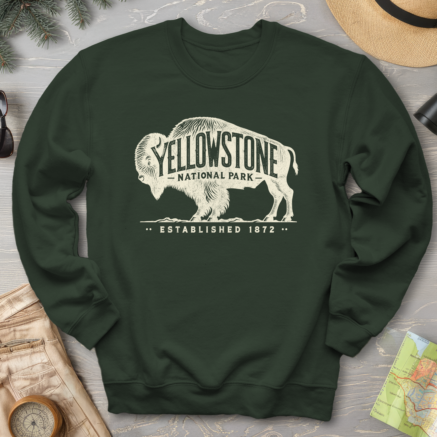 Yellowstone National Park "Vintage Buffalo" Sweatshirt