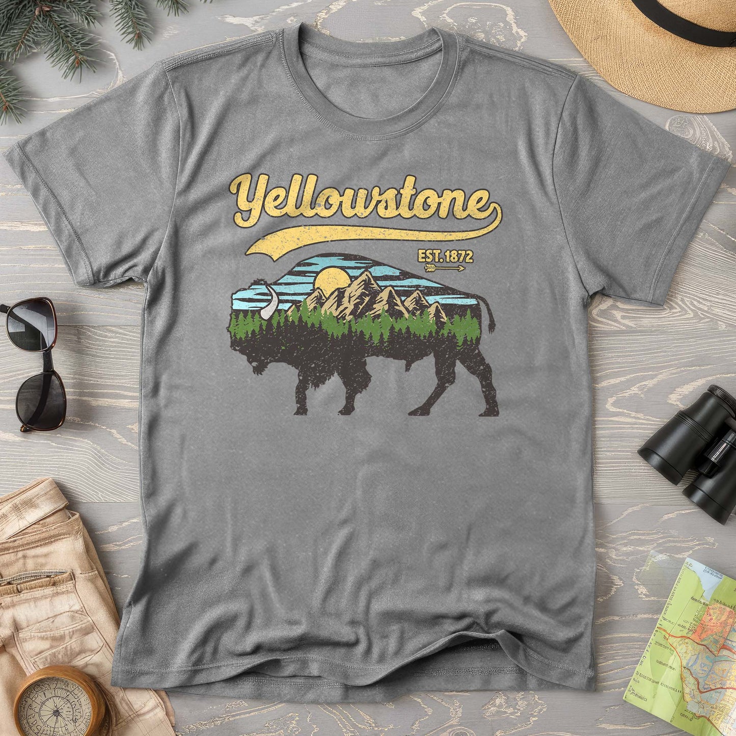 Yellowstone Vintage Buffalo Mountains Comfort Colors T-Shirt