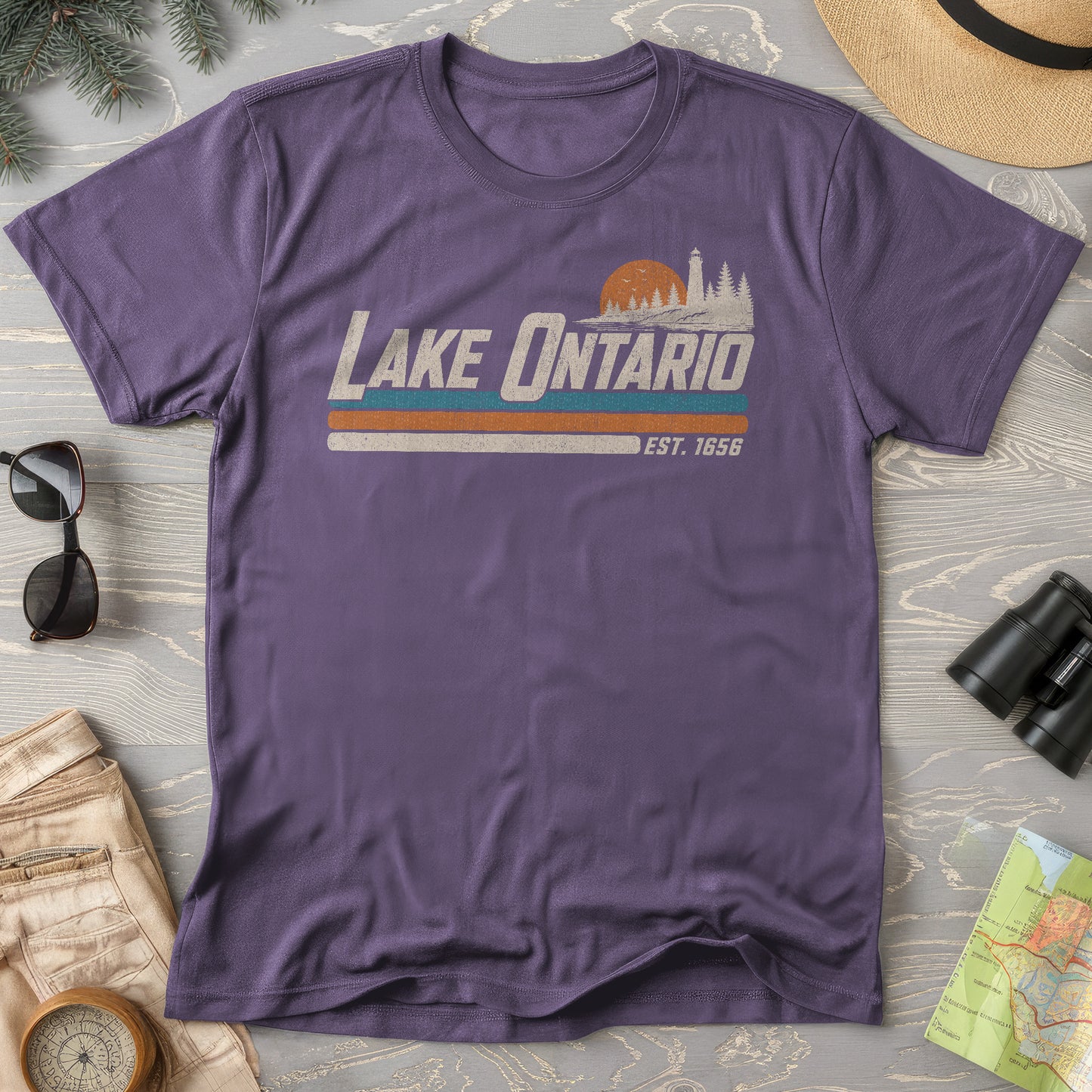 Lake Ontario Retro Stripe T-Shirt