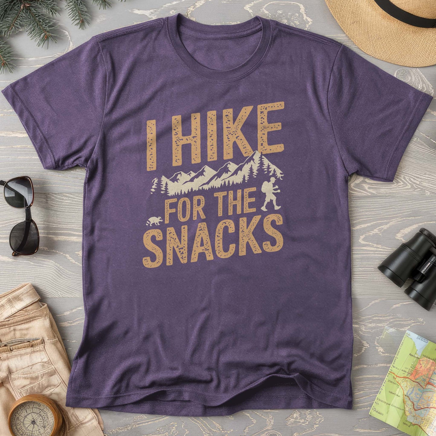 I Hike for the Snacks Comfort Colors T-Shirt